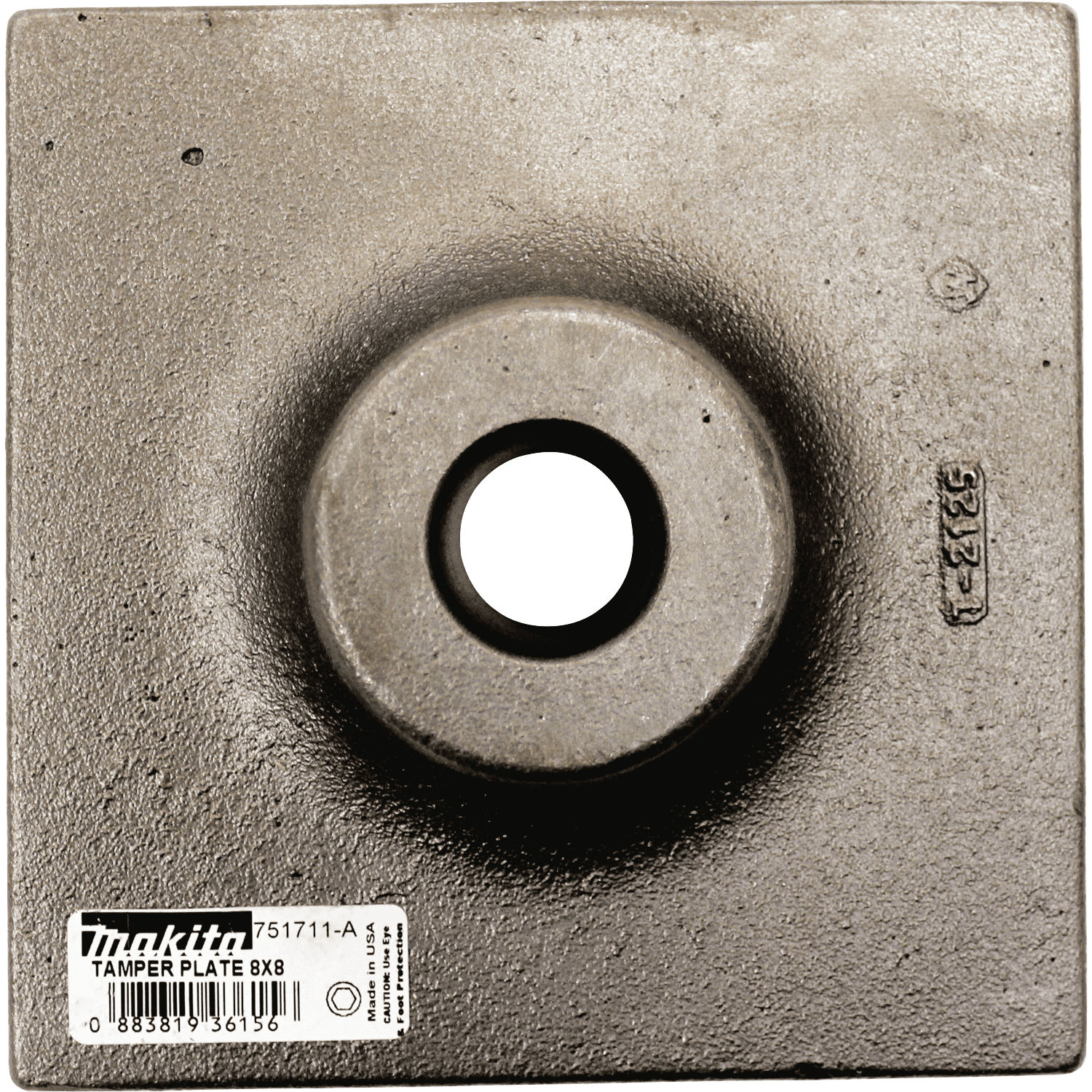Picture of 8" x 8" Tamper Plate, 1-1/8" Hex