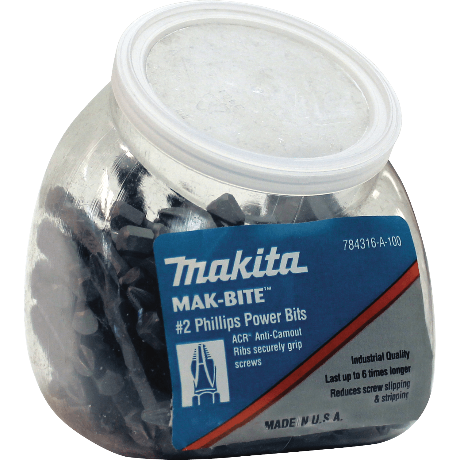 Picture of #2 Mak-Bite Professional Phillips Power Bit, 2", 100/pk, Cookie Jar