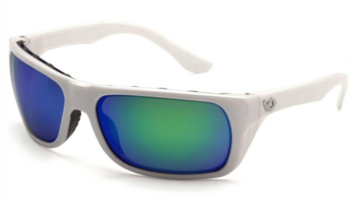 Picture of Safety Glasses Pyramex Vallejo Lens Green Frame White Anti-Fog Polarized