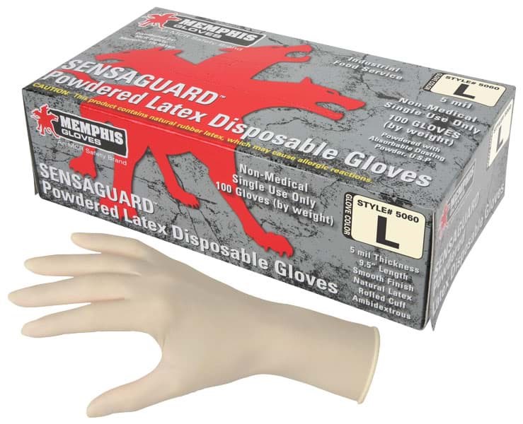 Picture of Disposable Chemical Glove Latex 5mil. Powdered– XL 