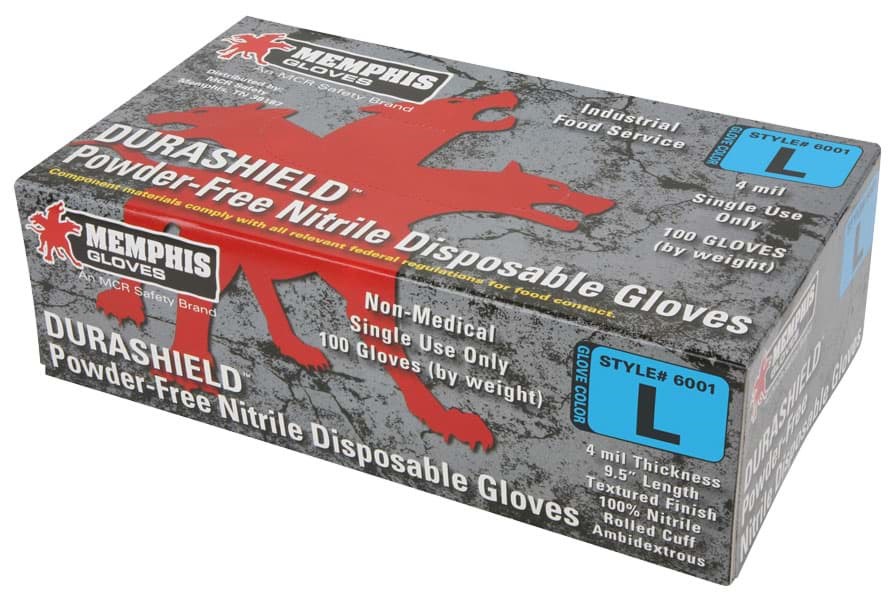 Picture of Disposable Chemical Glove Nitrile 4mil. Non-Powdered "DuraShield" - L