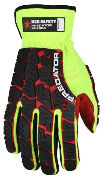 Picture of Glove MCR Predator Top Lime Palm Polyurethane Textured Wrist Slip-On - XL