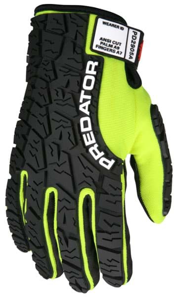 Picture of Glove MCR Predator Top Lime Palm Synthetic Leather Puncture Resistant Wrist Adjustable - L