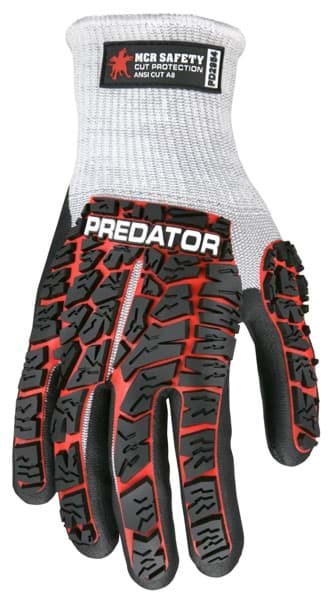 Picture of Glove MCR Predator Top Red Palm Nitrile Padded Wrist Slip-On - XL