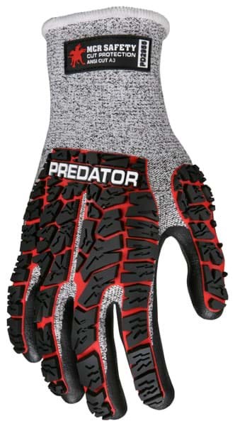 Picture of Glove MCR Predator Top Red Palm Nitrile Wrist Slip-On - L