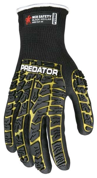 Picture of Glove MCR Predator Top Yellow Palm Nitrile Padded Wrist Slip-On - XL