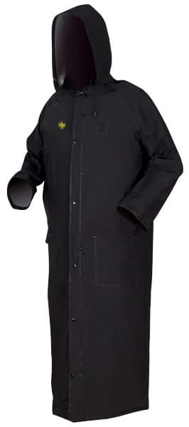 Picture of Raincoat w/ Hood 60" Black Flame Resistant - XL