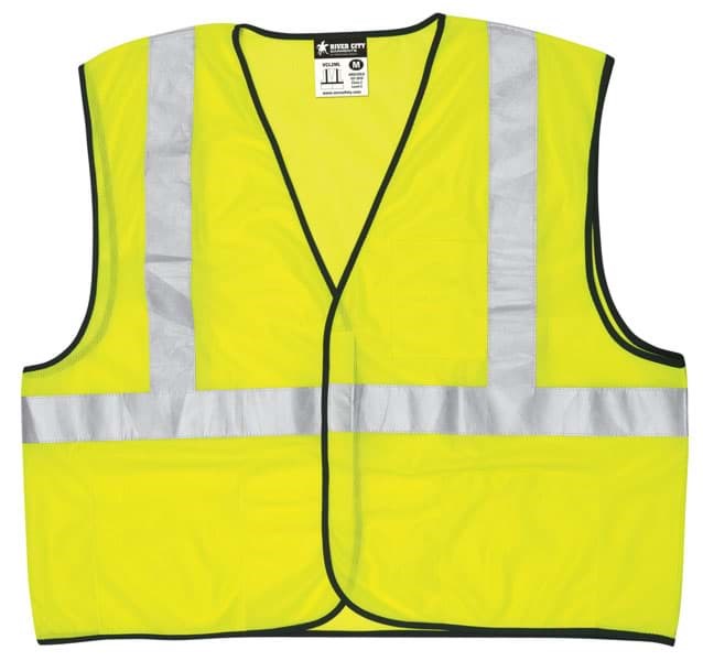 Picture of Vest Safety Mesh Green w/ Stripes Silver Class 2 Economy - L