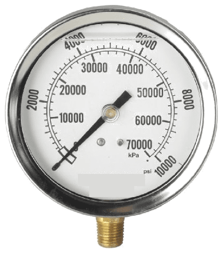 Picture of Gauge Liquid Filled 4" Steel Stainless – 10Kpsi 