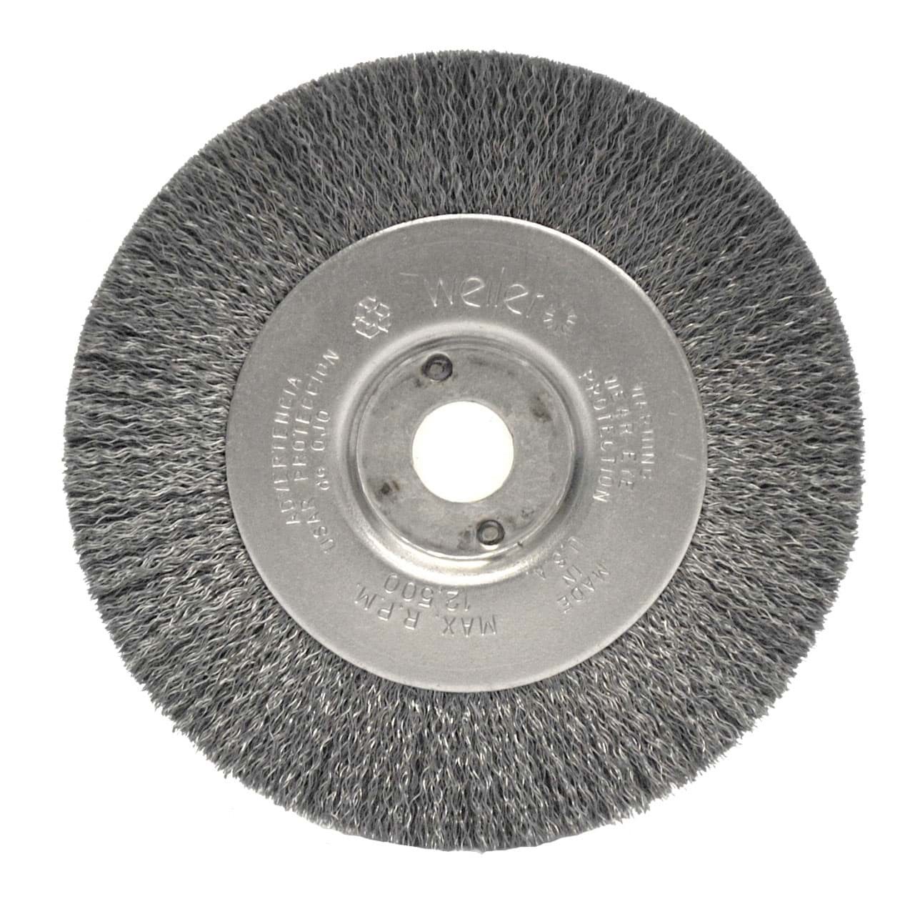 Picture of 4" Narrow Face Crimped Wire Wheel, .0118" Stainless Steel Fill, 1/2"-3/8" Arbor Hole