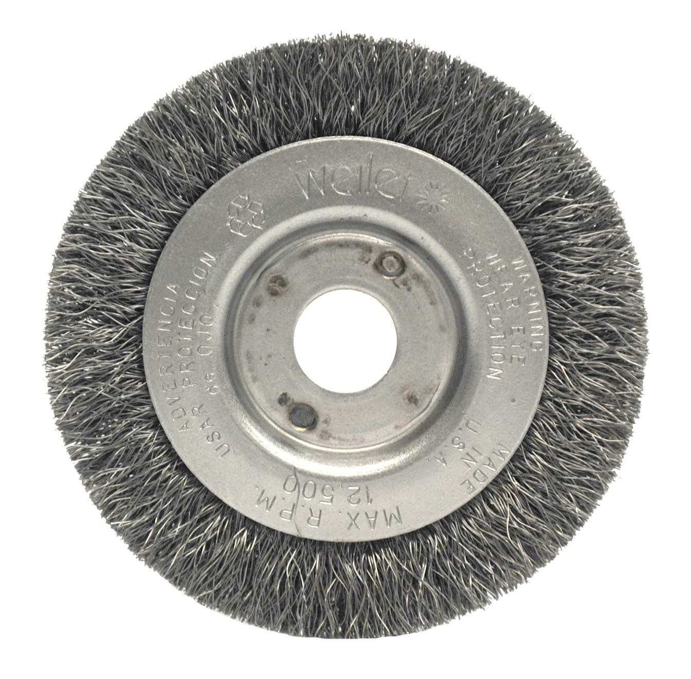 Picture of 3" Narrow Face Crimped Wire Wheel, .0118" Steel Fill, 1/2"-3/8" Arbor Hole