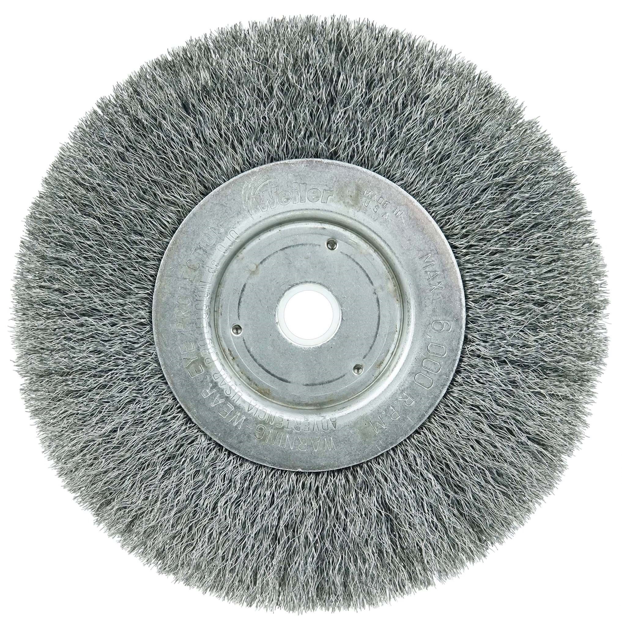 Picture of 6" Narrow Face Crimped Wire Wheel, .006" Steel Fill, 5/8"-1/2" Arbor Hole