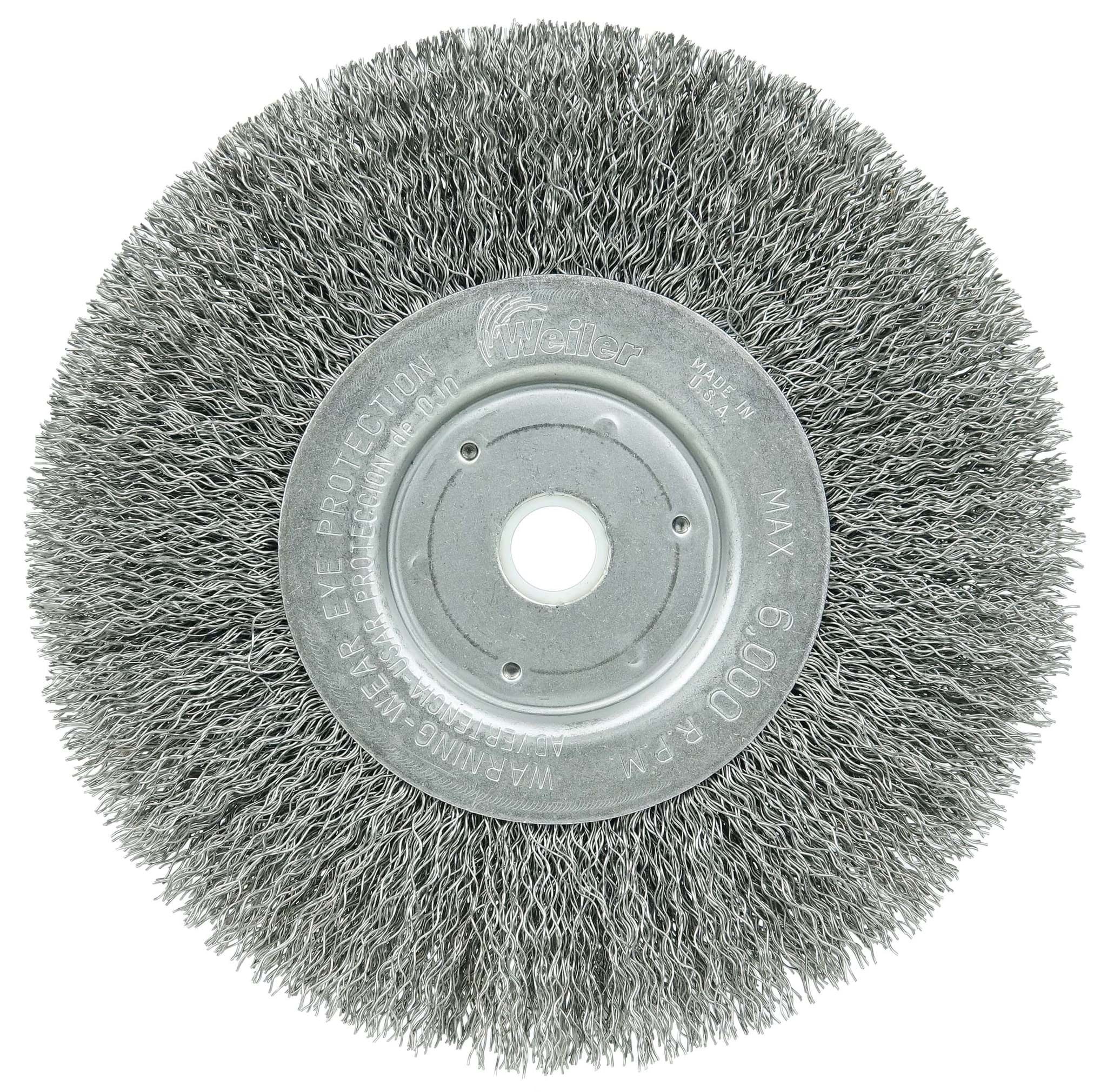 Picture of 6" Narrow Face Crimped Wire Wheel, .014" Steel Fill, 5/8"-1/2" Arbor Hole