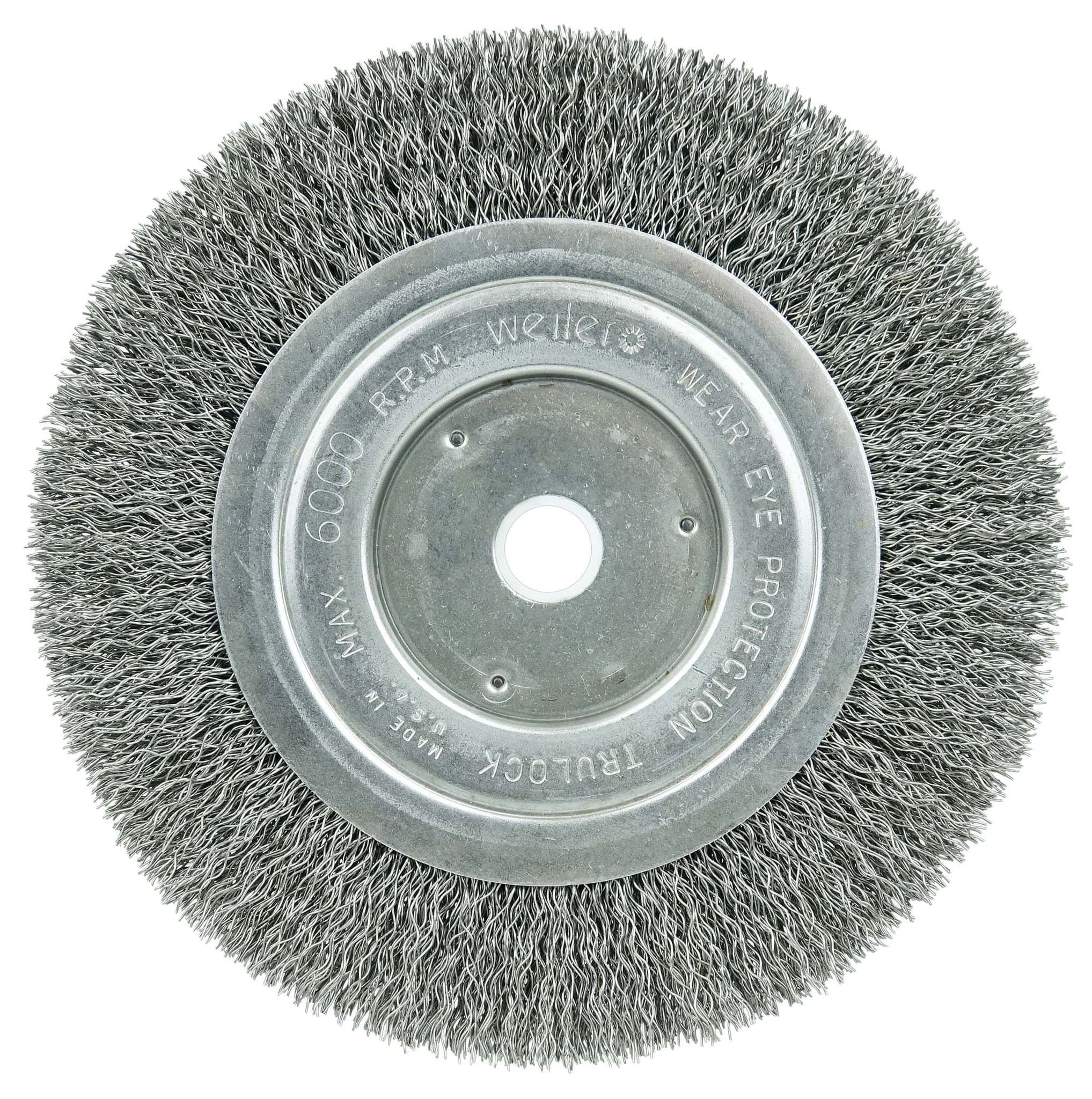 Picture of 6" Narrow Face Crimped Wire Wheel, Short Trim, .0118" Steel Fill, 5/8"-1/2" Arbor Hole