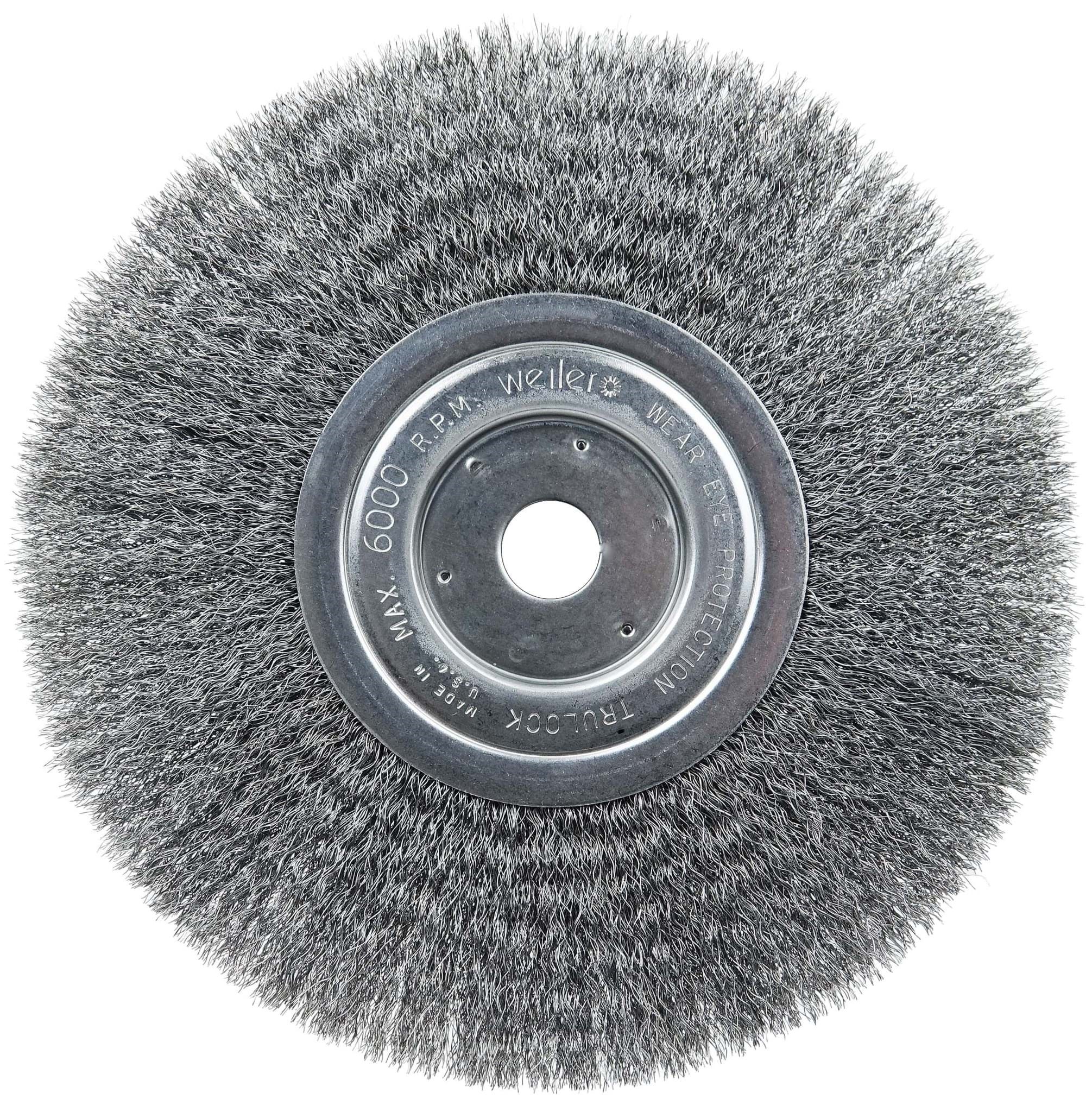 Picture of 8" Narrow Face Crimped Wire Wheel, .006" Steel Fill, 3/4" Arbor Hole