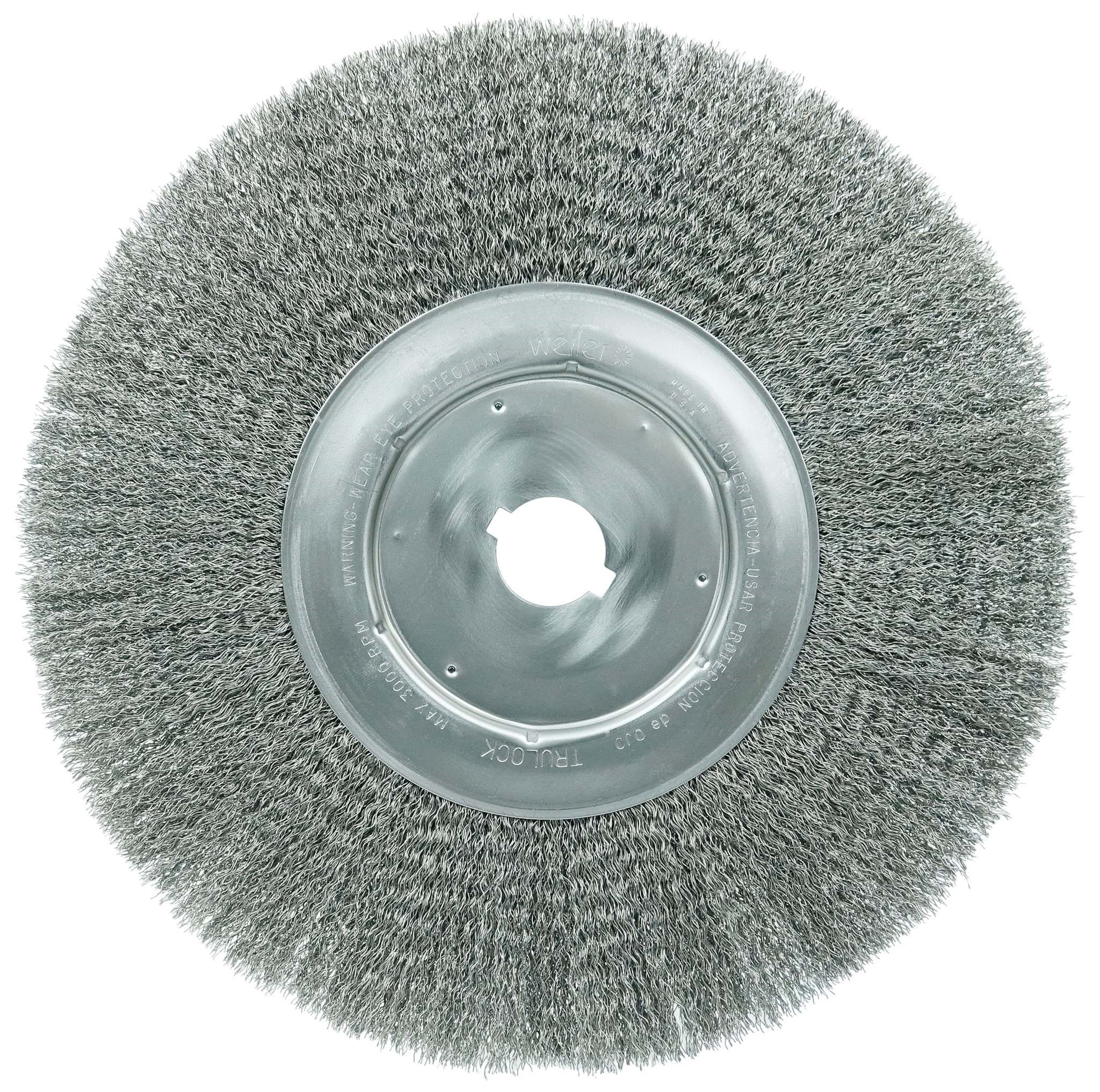Picture of 12" Narrow Face Crimped Wire Wheel, .0118" Steel Fill, 1-1/4" Arbor Hole
