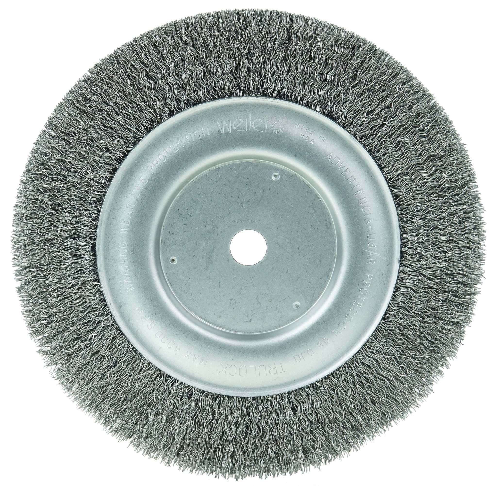 Picture of 8" Maximum Density Crimped Wire Wheel, .014" Steel Fill, 5/8" Arbor Hole