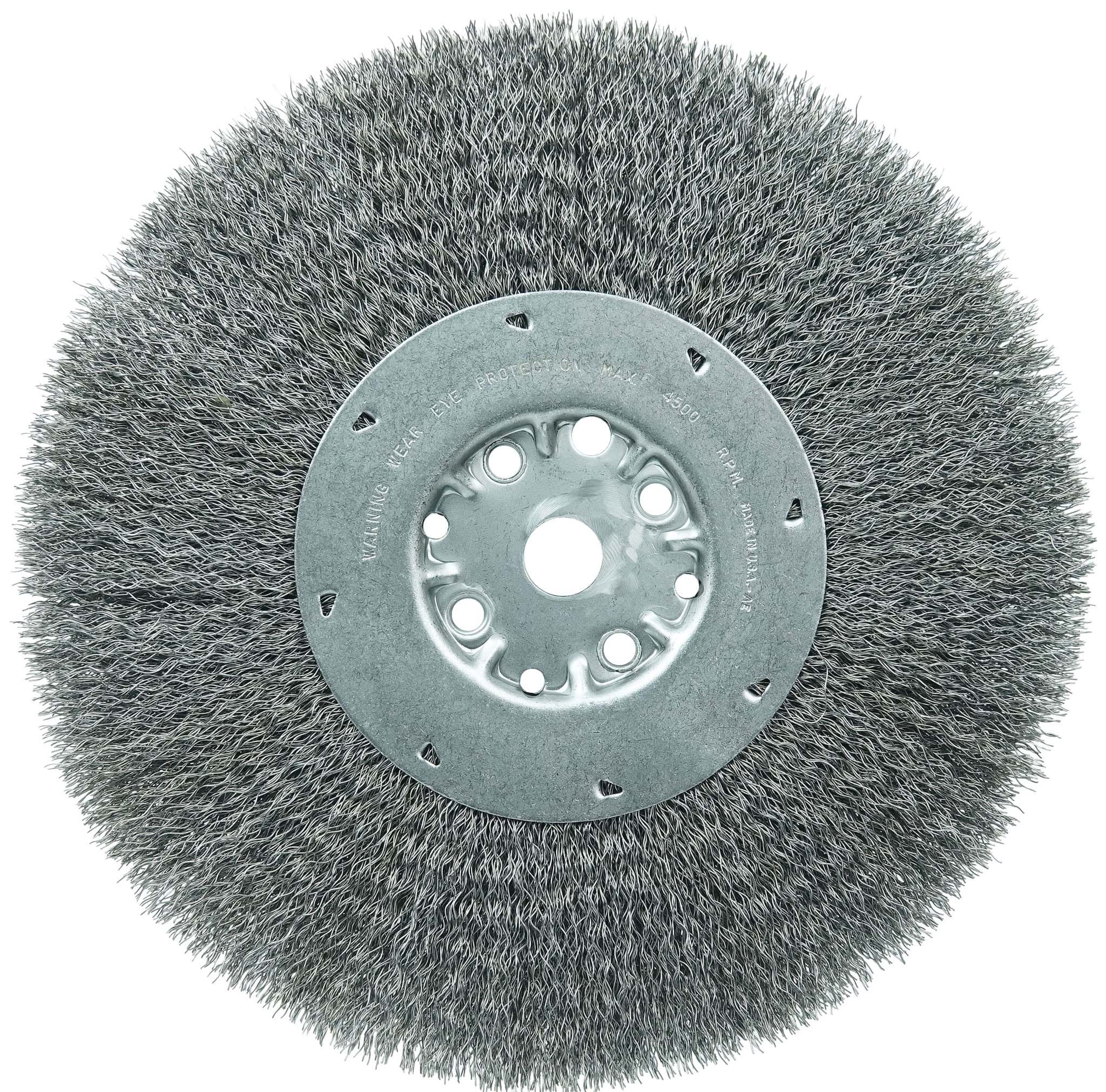 Picture of 10" Maximum Density Crimped Wire Wheel, .014" Steel Fill, 3/4" Arbor Hole