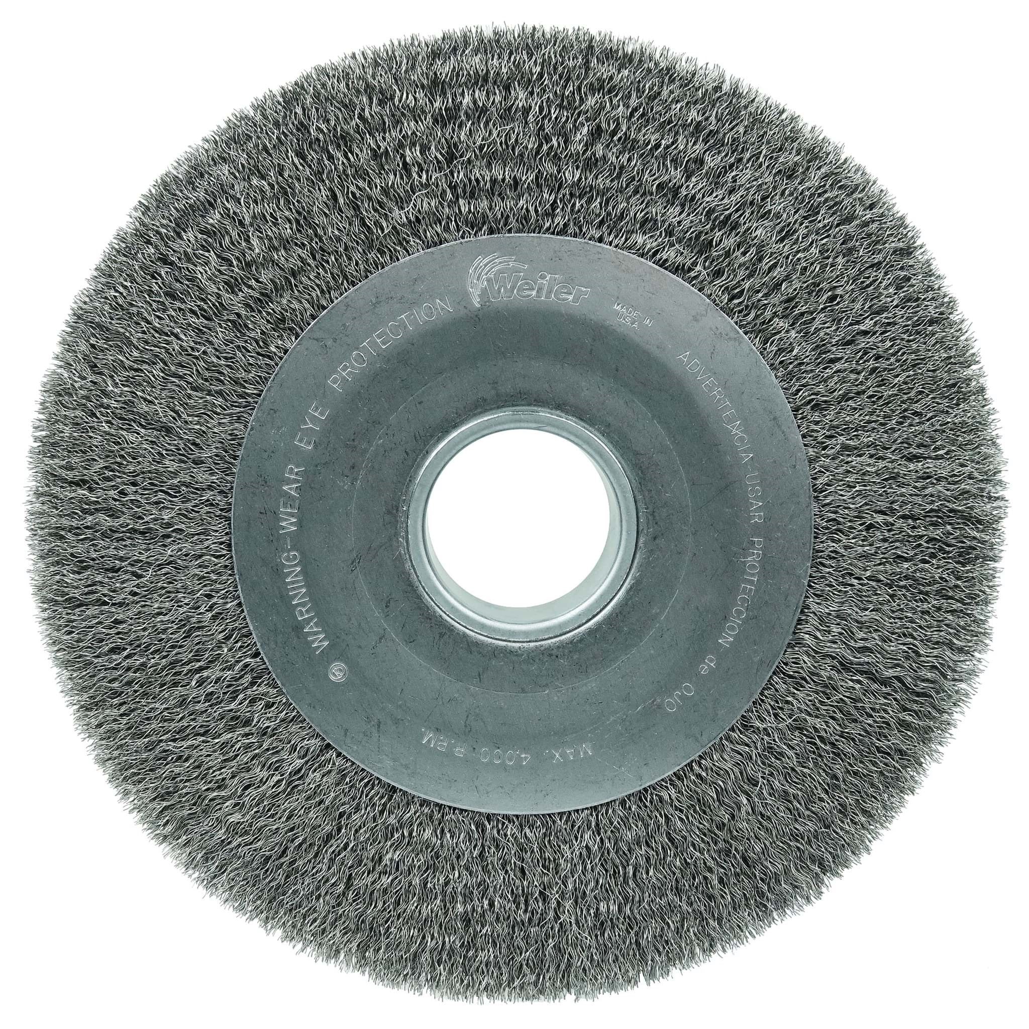 Picture of 10" Wide Face Crimped Wire Wheel, .0104" Steel Fill, 2" Arbor Hole