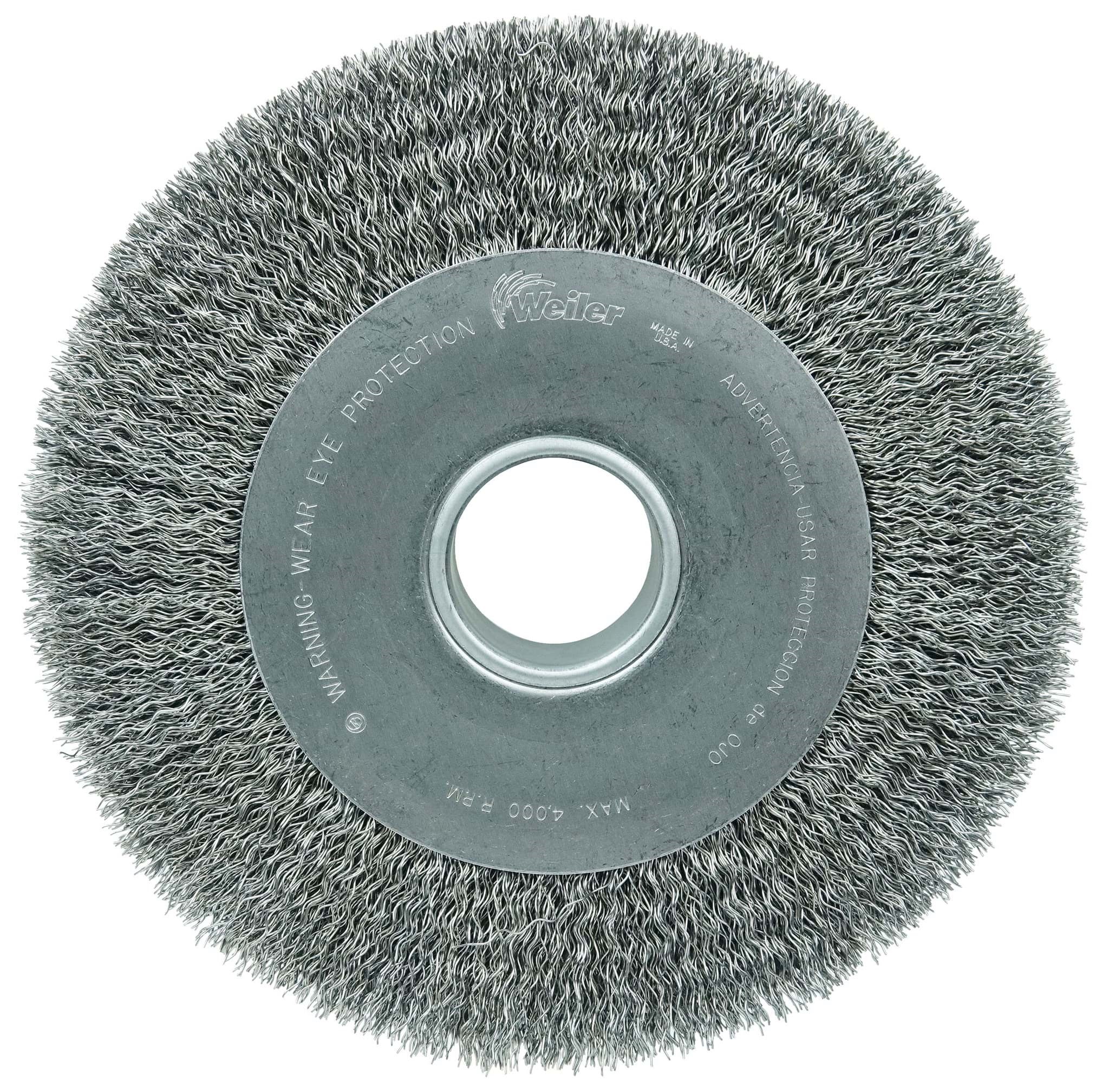 Picture of 10" Wide Face Crimped Wire Wheel, .020" Steel Fill, 2" Arbor Hole