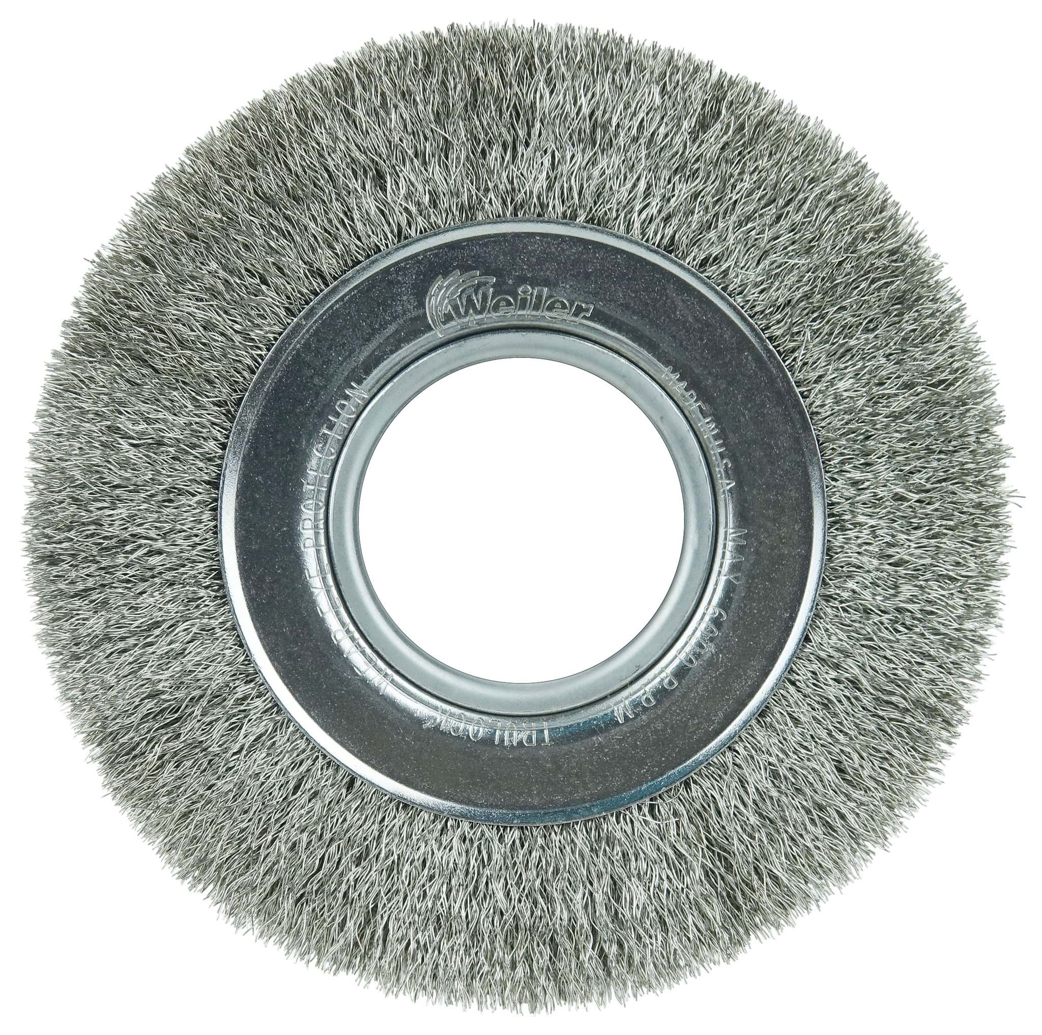 Picture of 6" Medium Face Crimped Wire Wheel, .0104" Stainless Steel Fill, 2" Arbor Hole