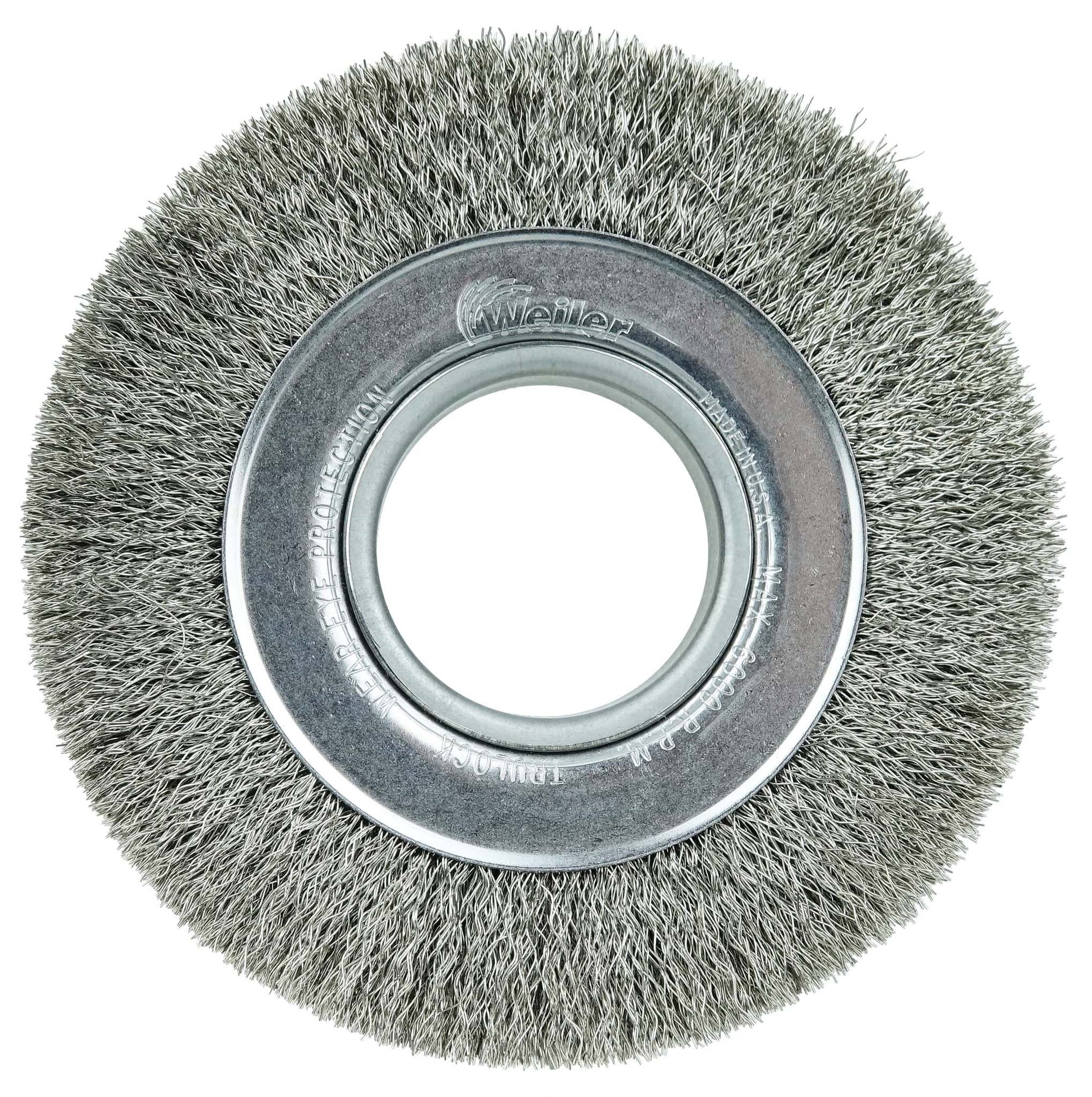Picture of 6" Medium Face Crimped Wire Wheel, .0118" Stainless Steel Fill, 2" Arbor Hole