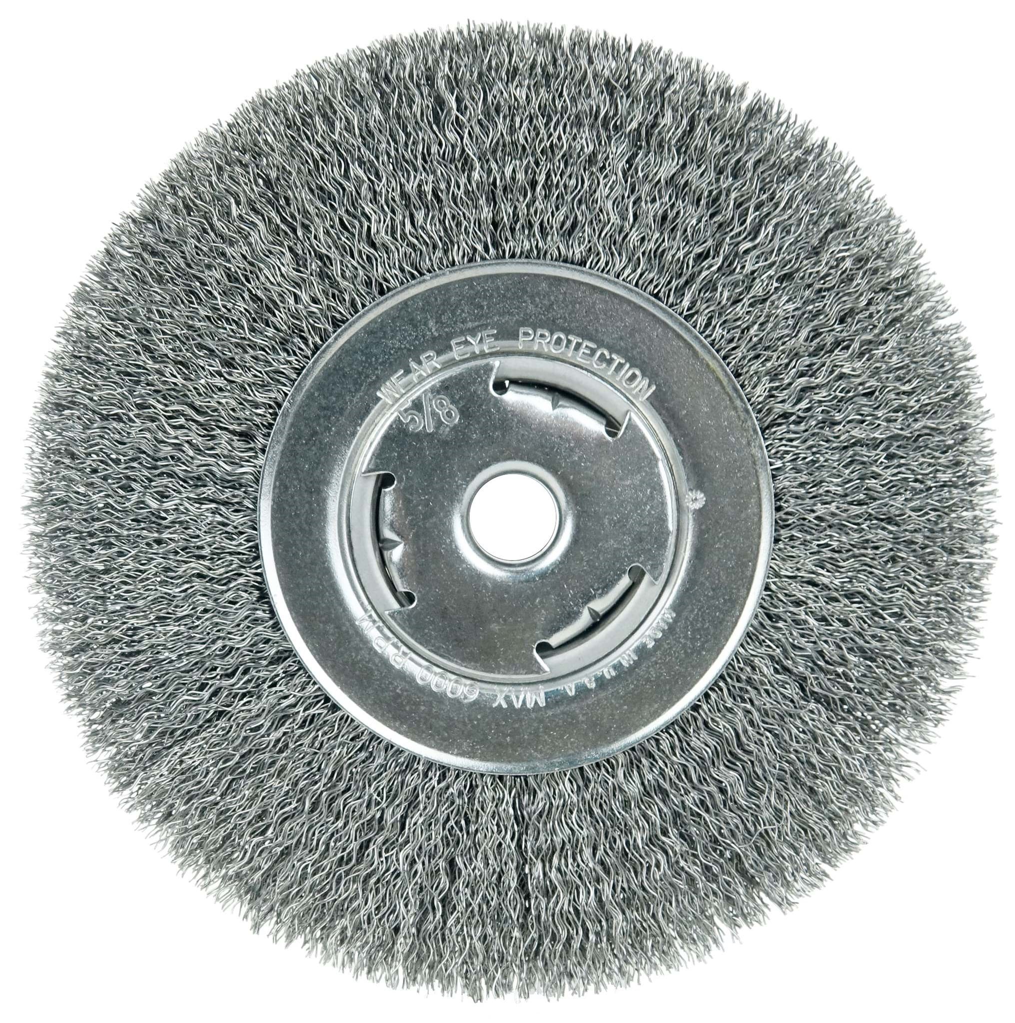 Picture of Wolverine 7" Wide Face Bench Grinder Wheel, .014" Crimped Steel Wire Fill, 5/8" Arbor Hole