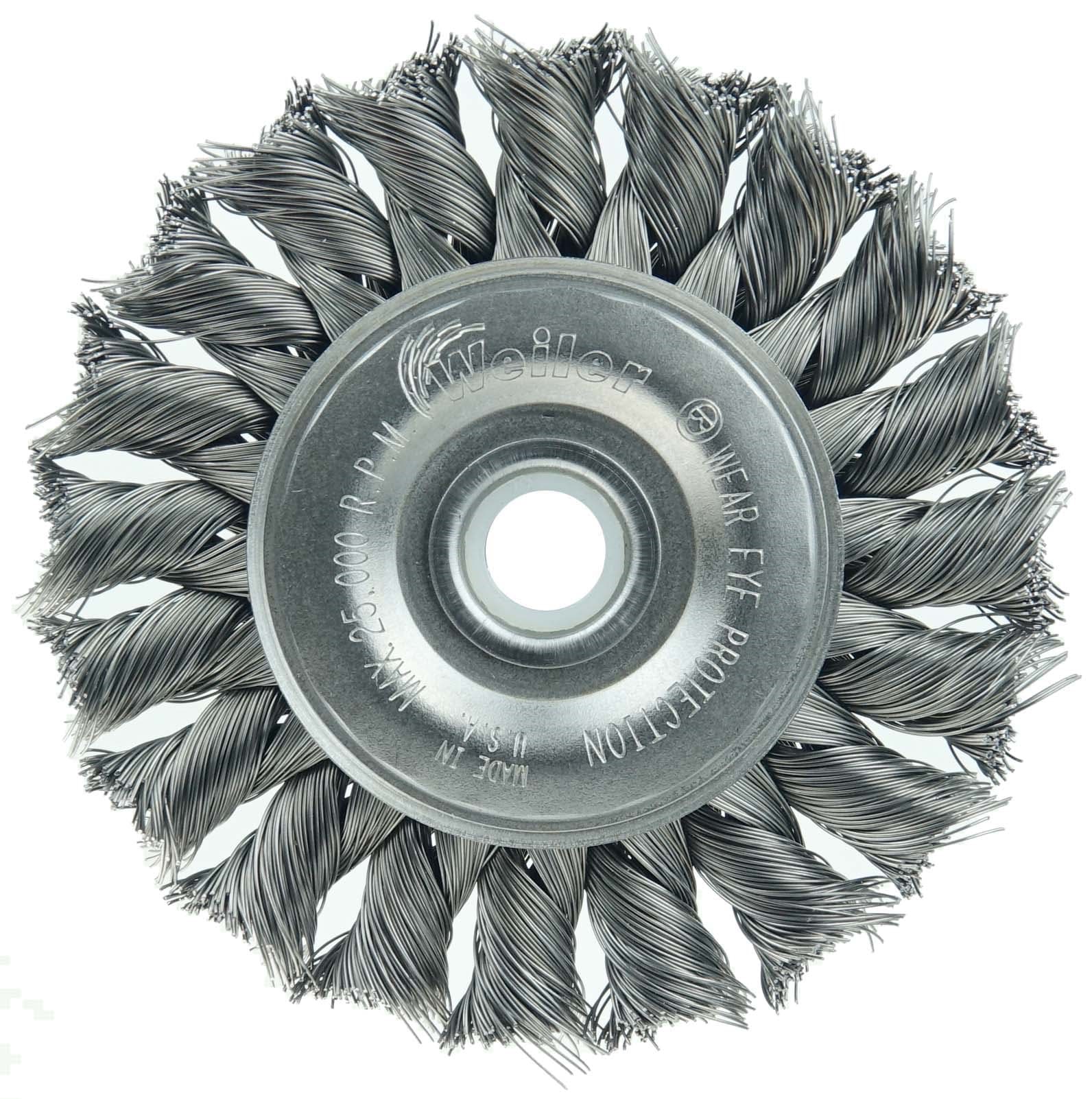 Picture of 3" Standard Twist Knot Wire Wheel, .0118" Steel Fill, 1/2"-3/8" Arbor Hole