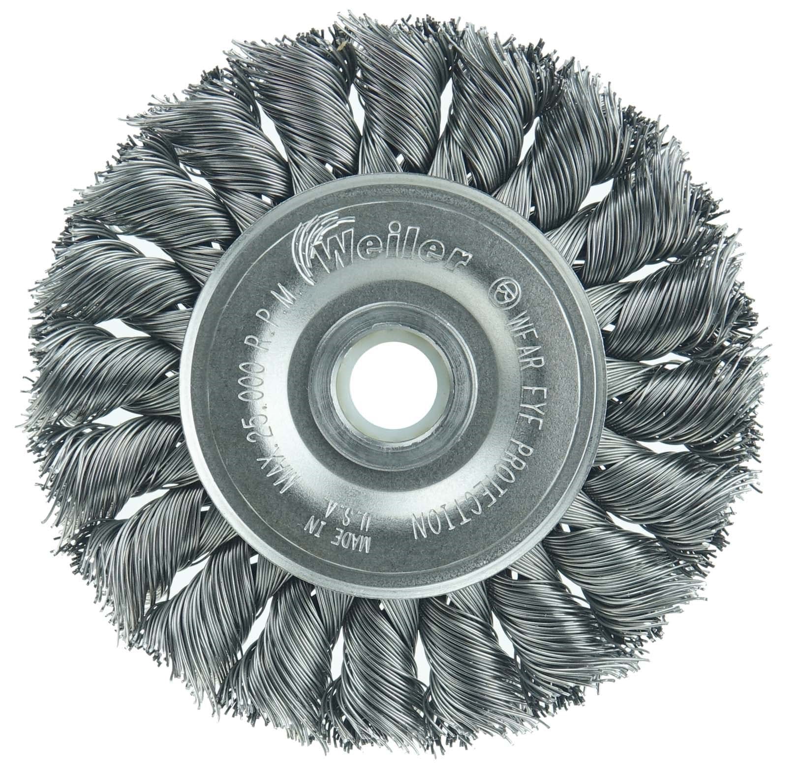 Picture of 3" Standard Twist Knot Wire Wheel, .014" Steel Fill, 1/2"-3/8" Arbor Hole