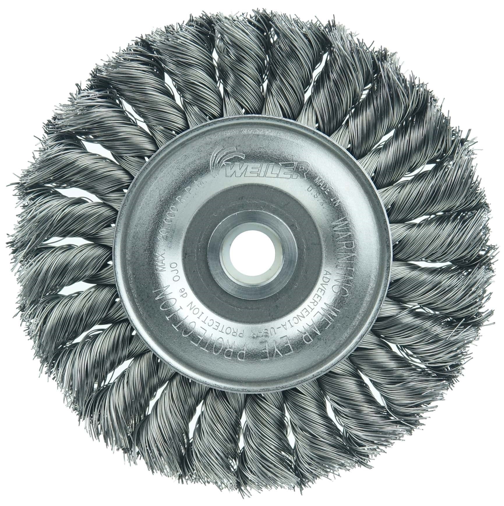 Picture of 4" Standard Twist Knot Wire Wheel, .0118" Steel Fill, 1/2"-3/8" Arbor Hole