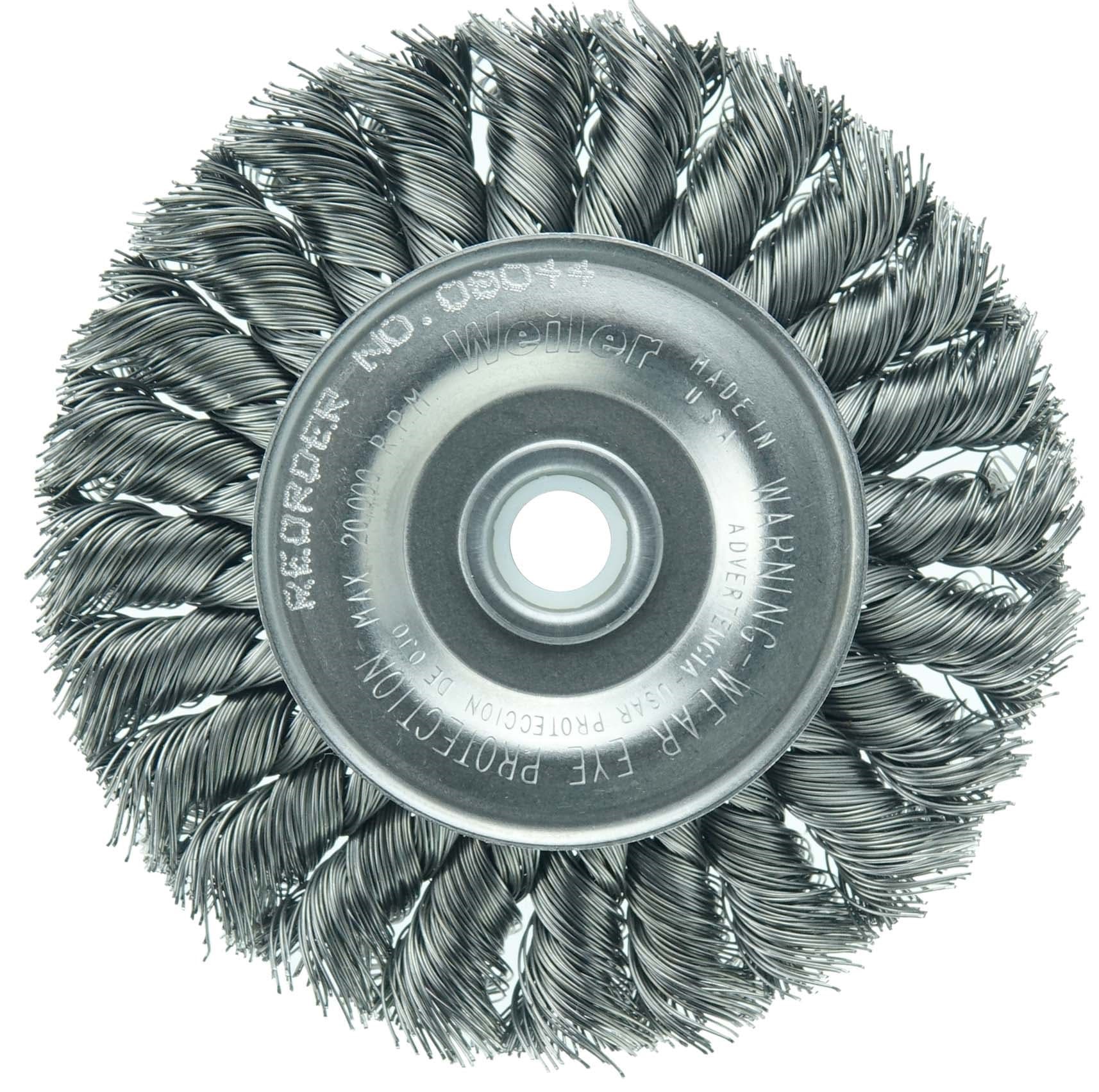 Picture of 4" Standard Twist Knot Wire Wheel, .020" Steel Fill, 1/2"-3/8" Arbor Hole