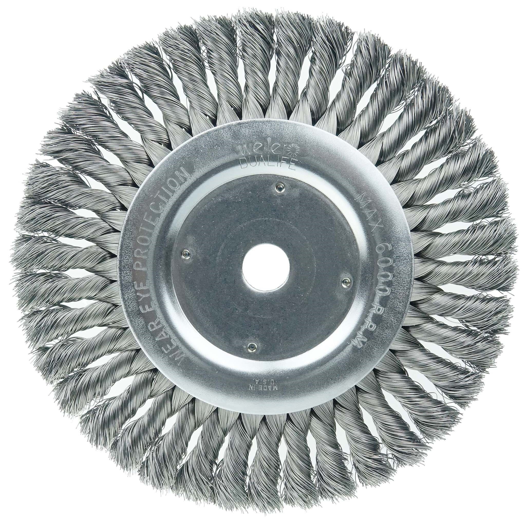 Picture of 8" Standard Twist Knot Wire Wheel, .014" Steel Fill, 3/4" Arbor Hole