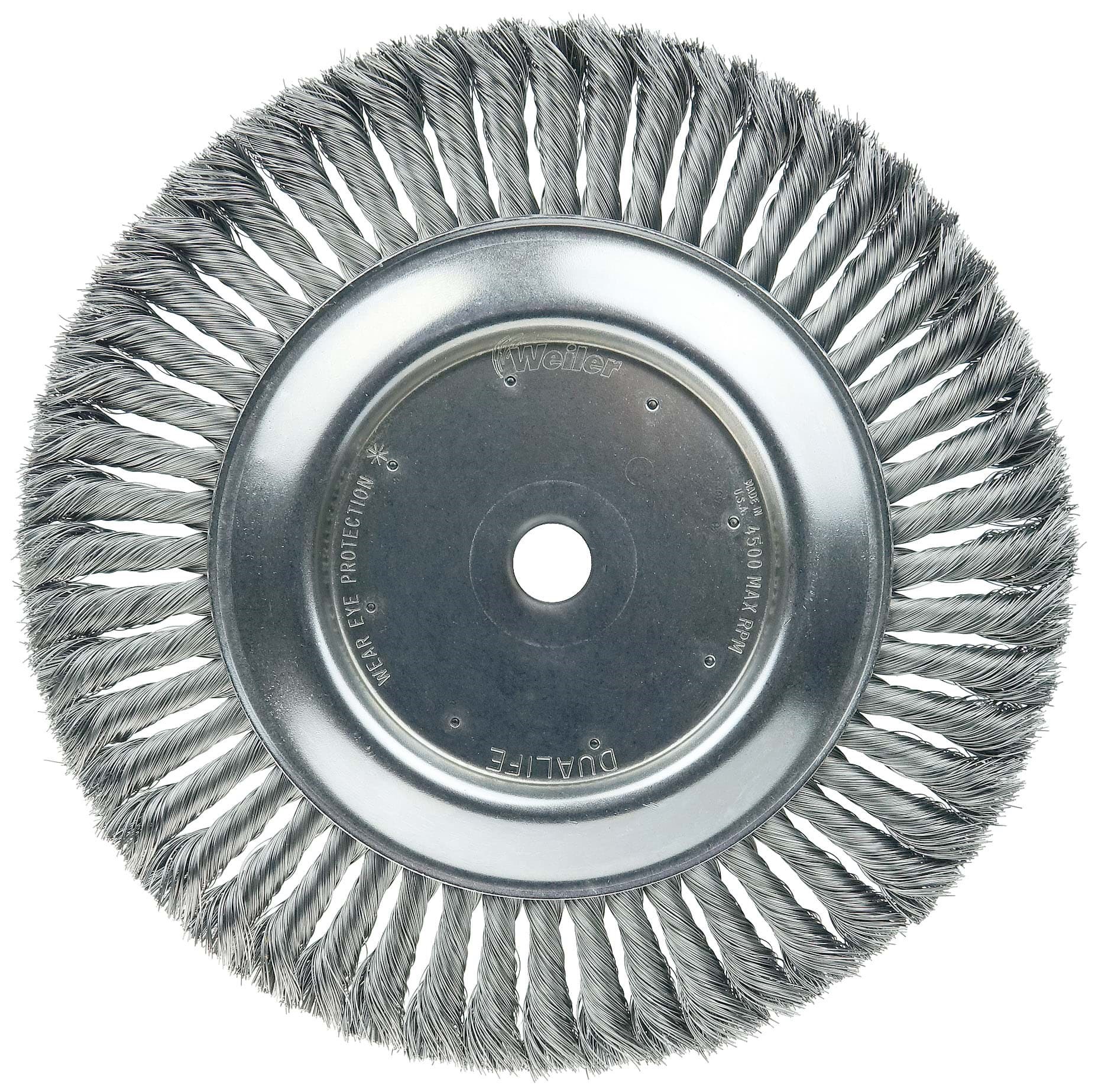 Picture of 10" Standard Twist Knot Wire Wheel, .014" Steel Fill, 3/4" Arbor Hole