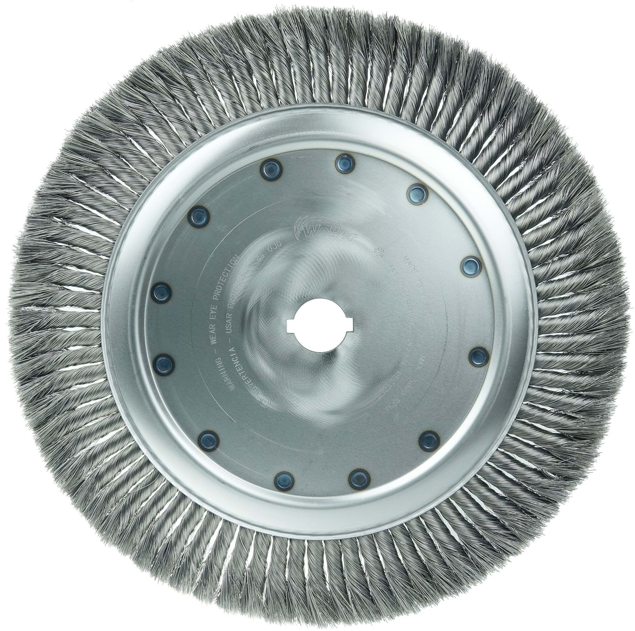 Picture of 14" High Density Standard Twist Knot Wire Wheel, .0118" Steel Fill, 1-1/4" Arbor Hole