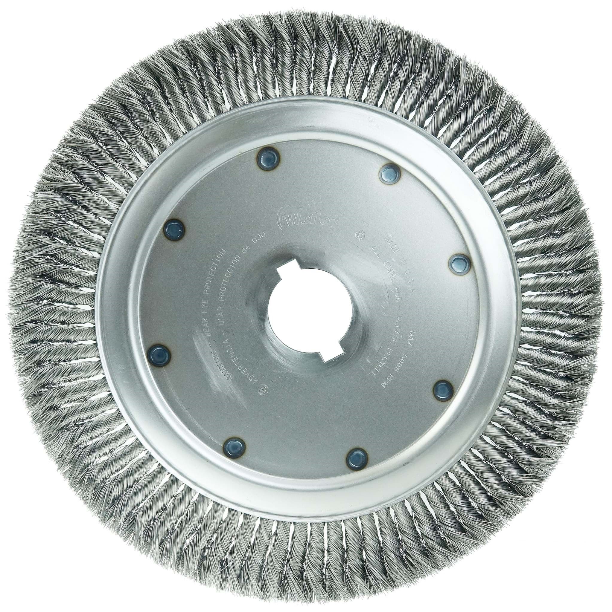 Picture of 14" High Density Standard Twist Knot Wire Wheel, .014" Steel Fill, 2" Arbor Hole