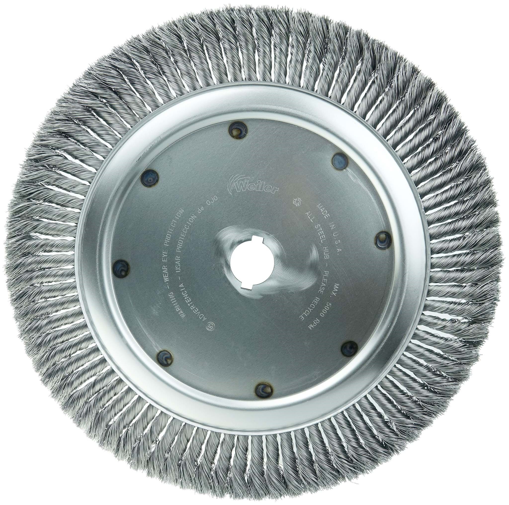 Picture of 14" High Density Standard Twist Knot Wire Wheel, .014" Steel Fill, 1-1/4" Arbor Hole
