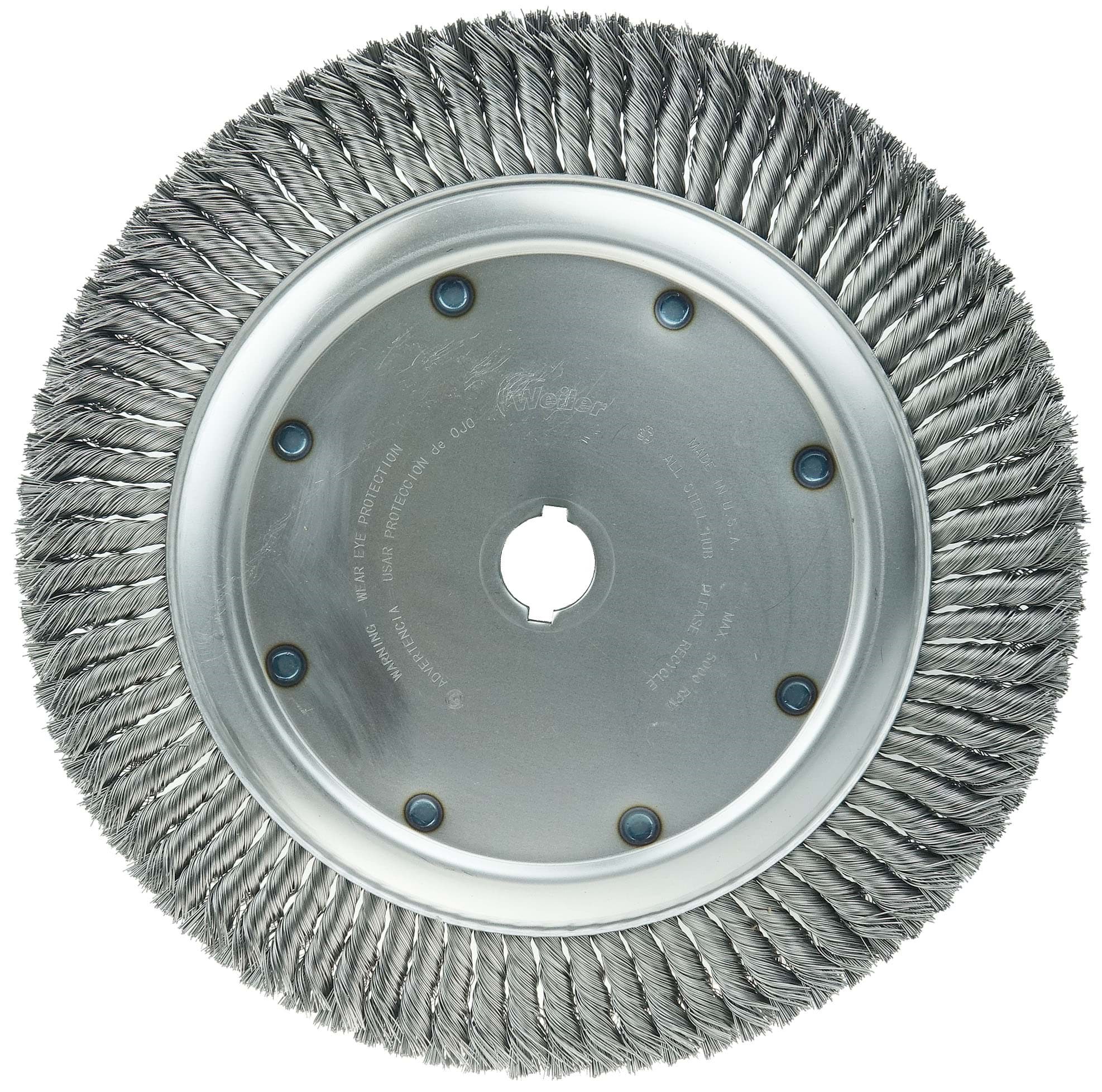 Picture of 14" High Density Standard Twist Knot Wire Wheel, .020" Steel Fill, 1-1/4" Arbor Hole