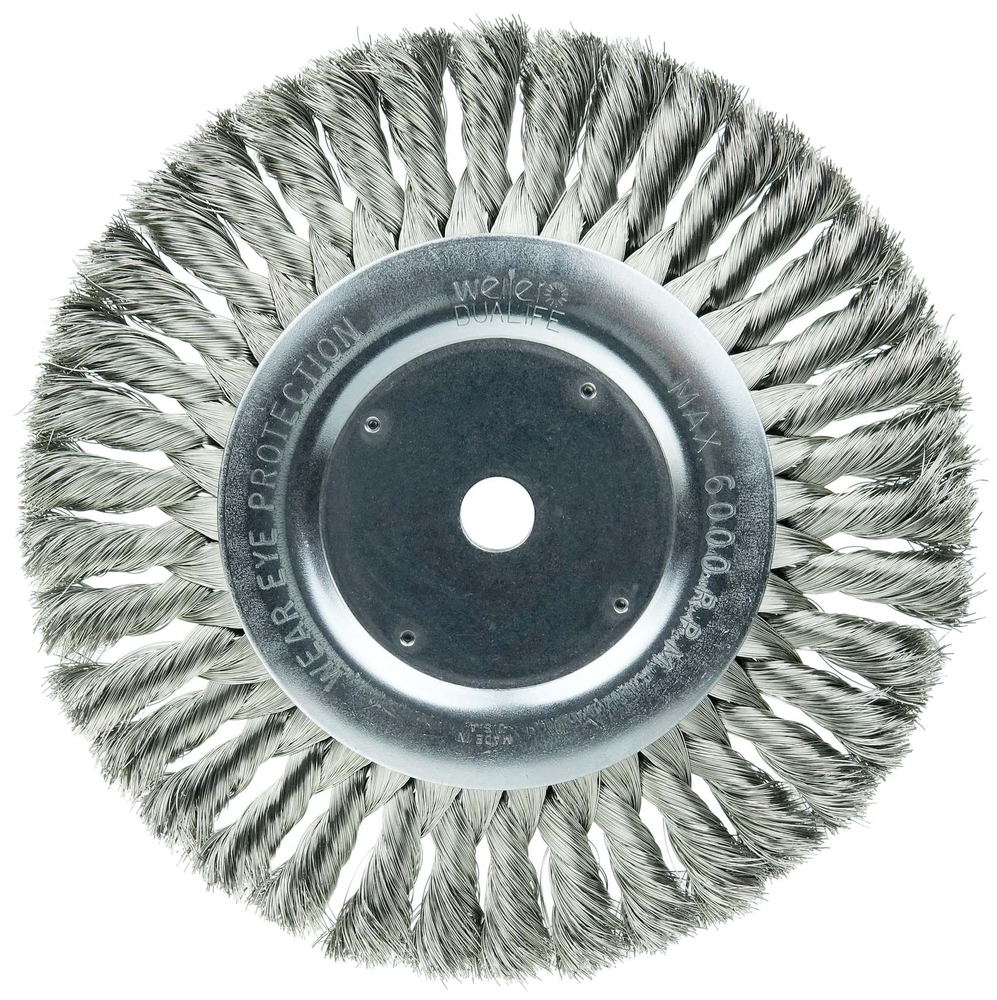 Picture of 8" Standard Twist Knot Wire Wheel, .0118" Stainless Steel Fill, 5/8" Arbor Hole