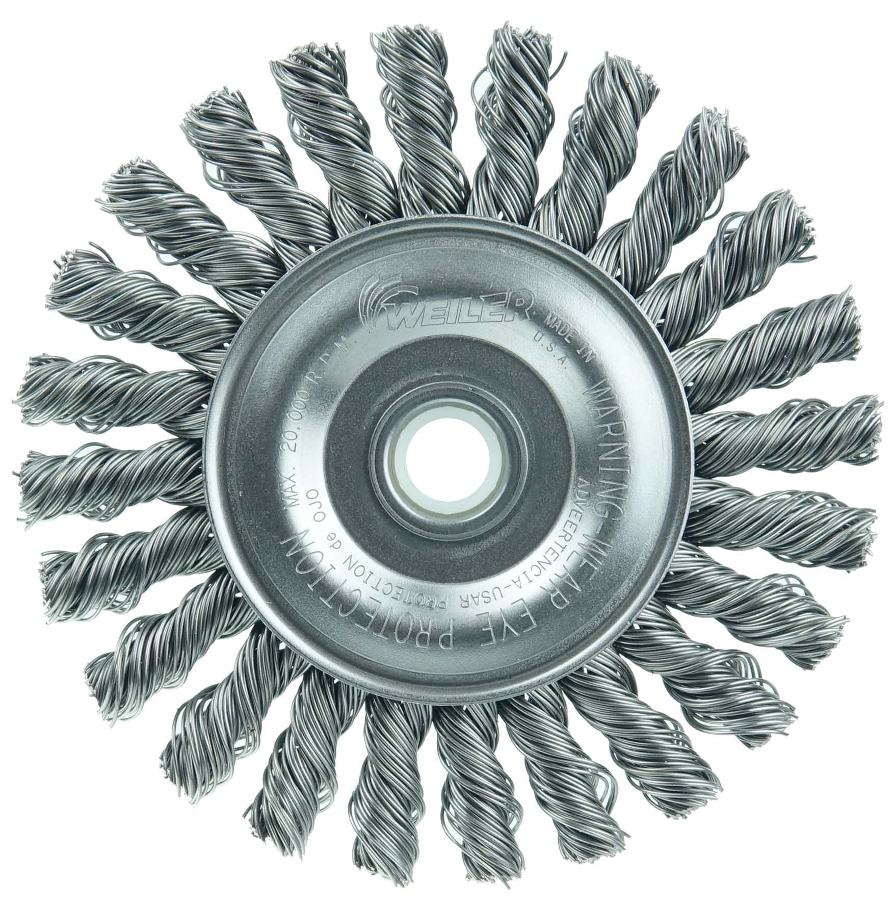 Picture of 4" Cable Twist Knot Wire Wheel, .020" Steel Fill, 1/2"-3/8" Arbor Hole