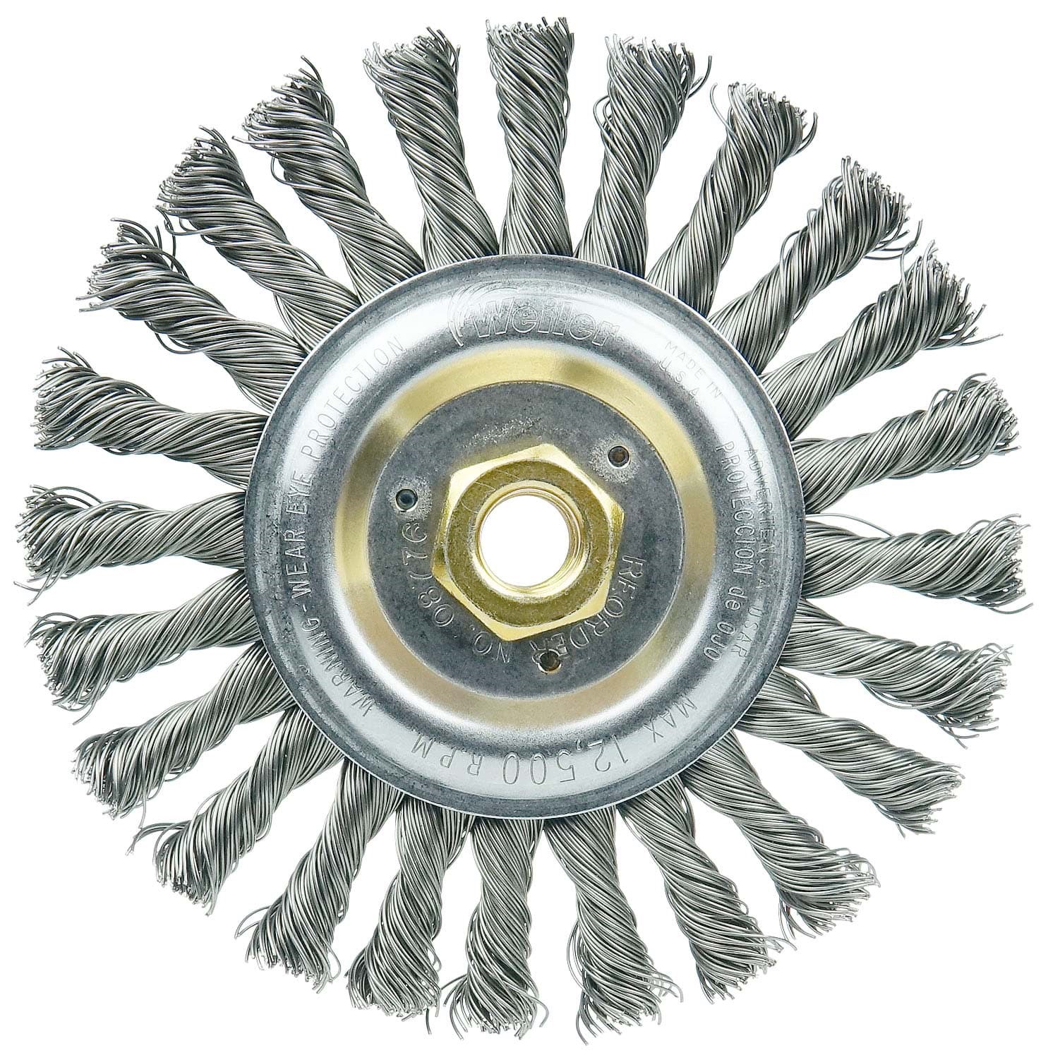 Picture of Roughneck Jr. 6" Filler Pass Weld Cleaning Brush, .023" Steel Wire Fill, 5/8"-11 UNC Nut