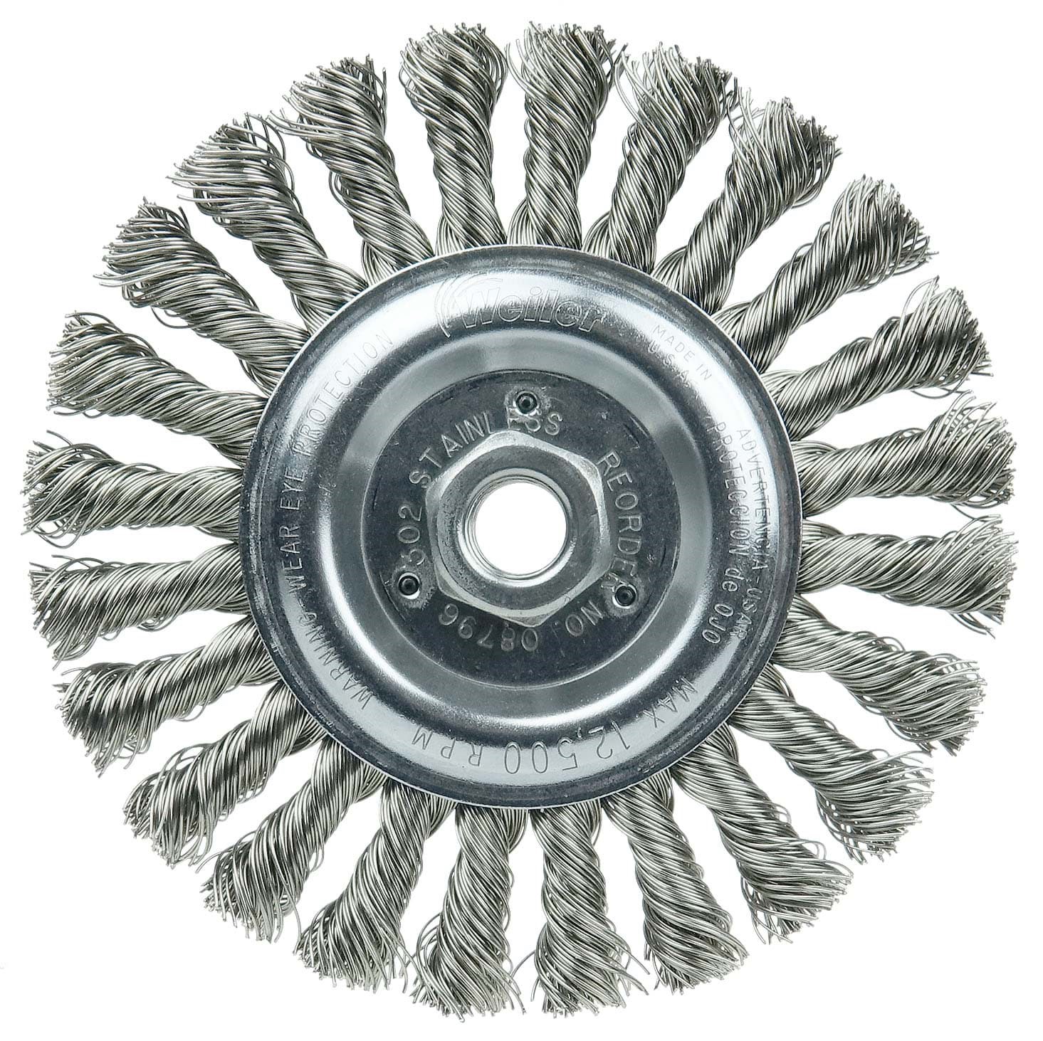 Picture of Roughneck Jr. 6" Filler Pass Weld Cleaning Brush, .023" Stainless Steel Wire Fill, 5/8"-11 UNC Nut