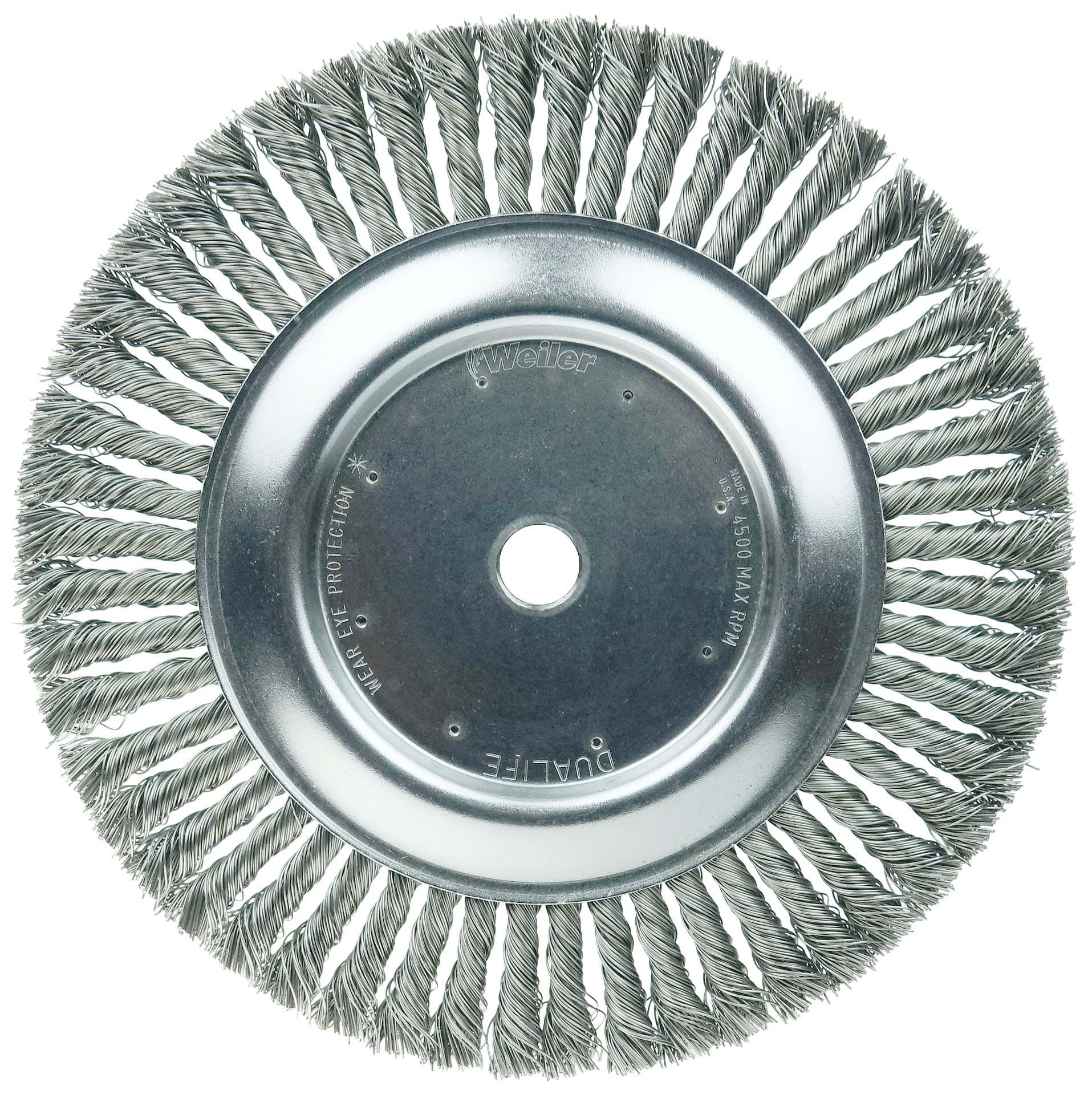 Picture of 10" Cable Twist Knot Wire Wheel, .023" Steel Fill, 3/4" Arbor Hole