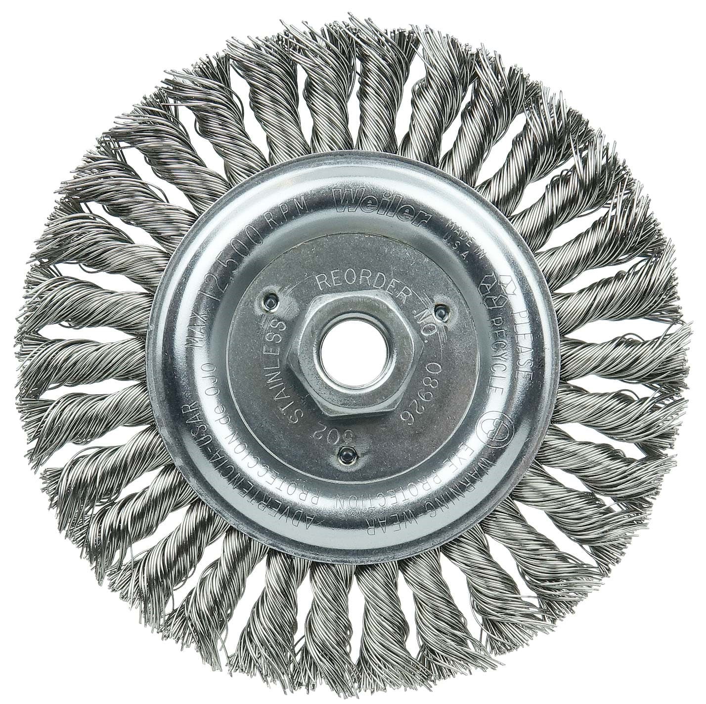 Picture of Roughneck Jr. 6" Filler Pass Weld Cleaning Brush, .023" Stainless Steel Wire Fill, 5/8"-11 UNC Nut
