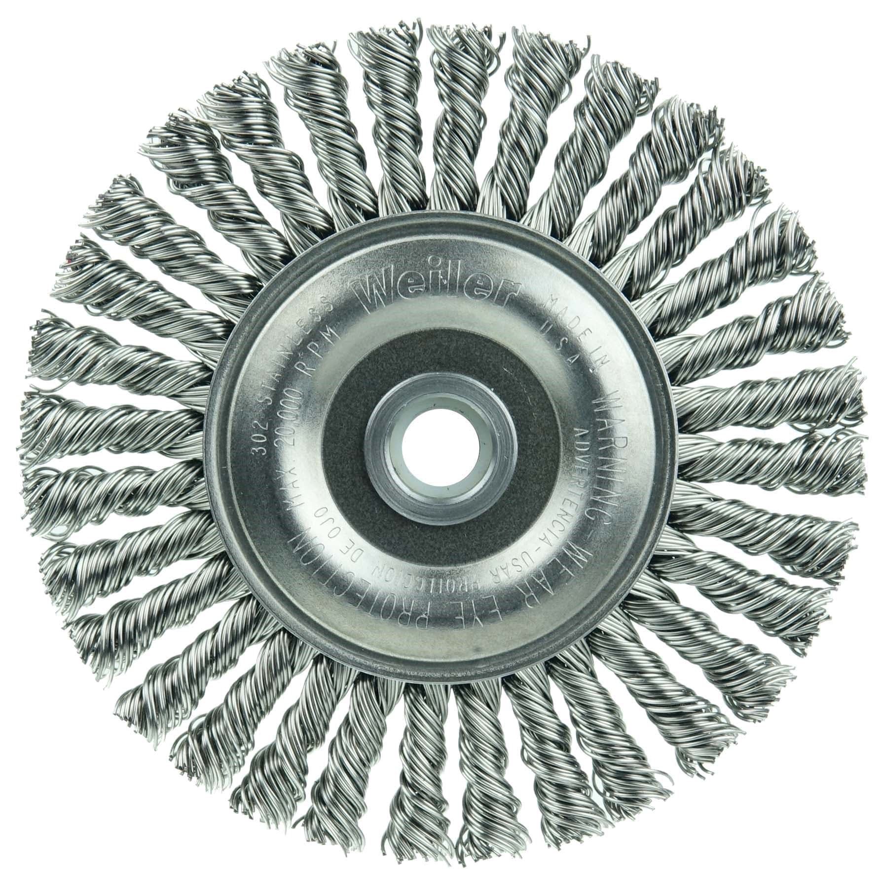 Picture of Mini Roughneck 4" Stringer Bead Wheel, .020" Stainless Steel Wire Fill, 1/2"-3/8" Arbor Hole