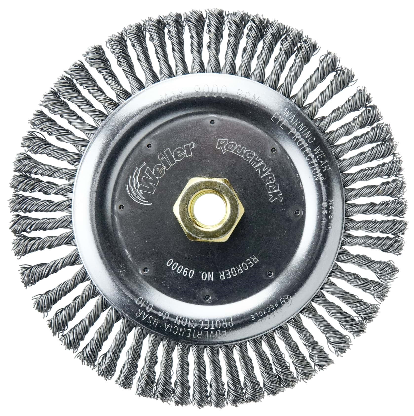 Picture of Roughneck 7" Root Pass Weld Cleaning Brush, .020" Steel Wire Fill, 5/8"-11 UNC Nut