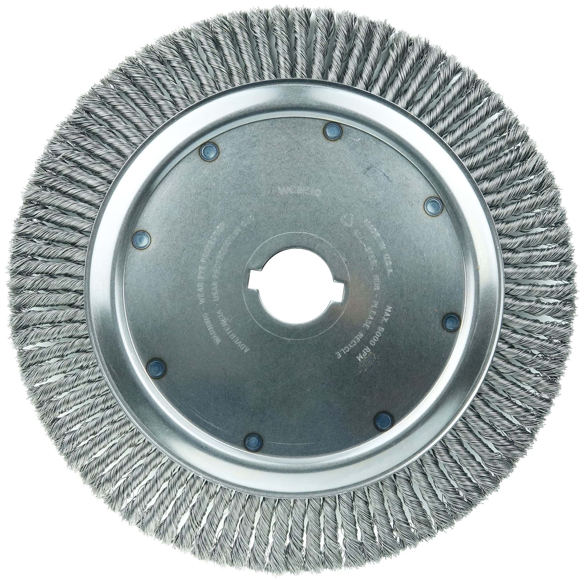 Picture of 15" Extra High Density Standard Twist Knot Wire Wheel, .020" Steel Fill, 2" Arbor Hole