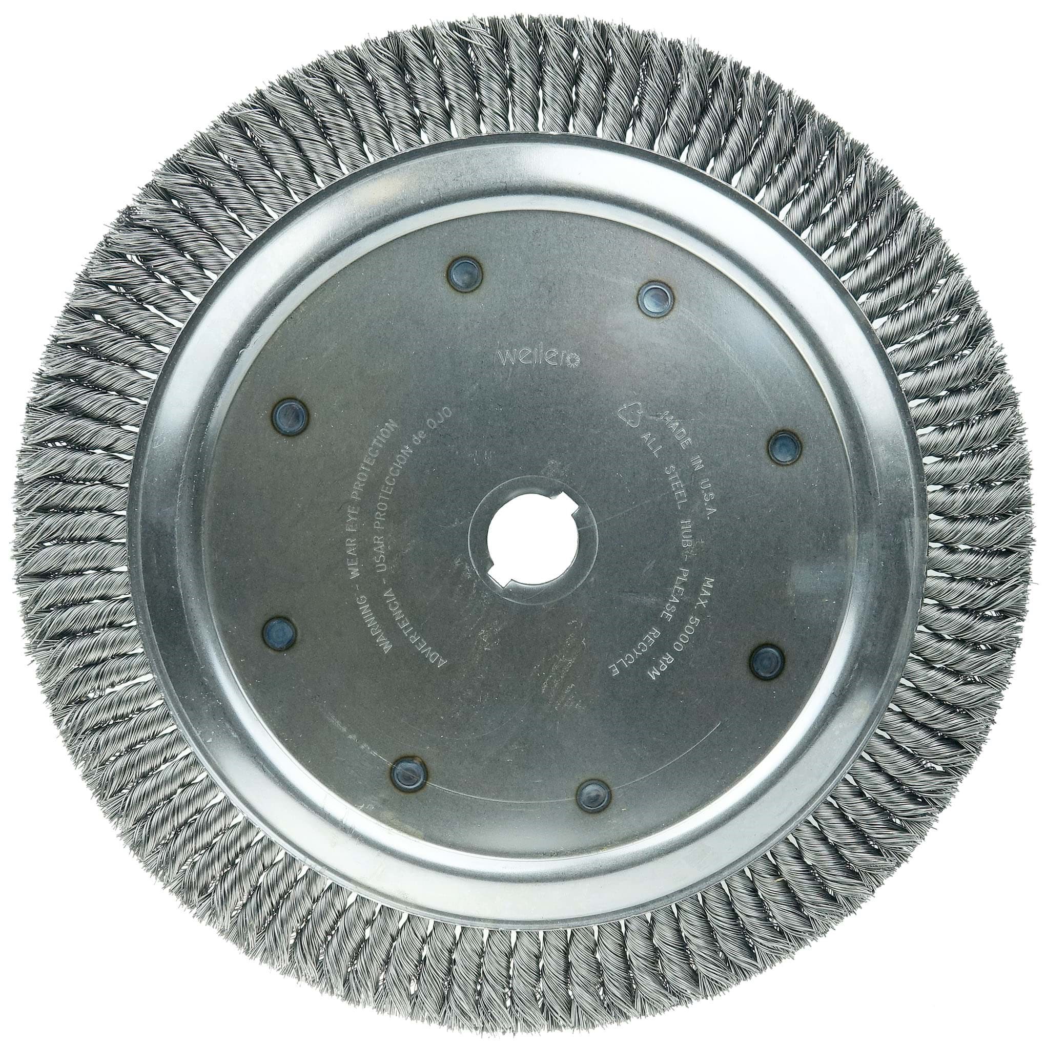 Picture of 15" Extra High Density Standard Twist Knot Wire Wheel, .020" Steel Fill, 1-1/4" Arbor Hole