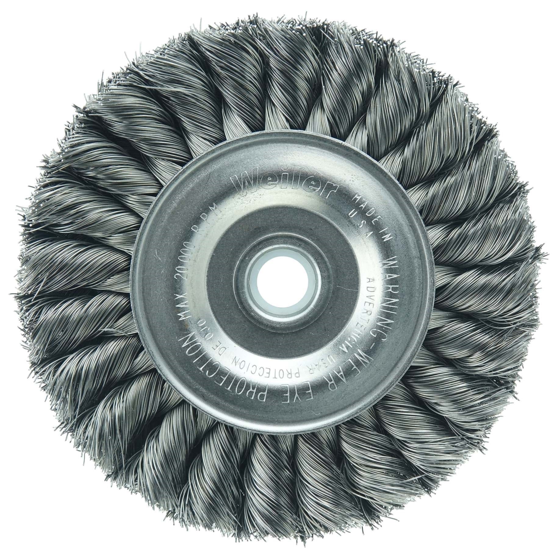 Picture of 4" Standard Twist Knot Wire Wheel, .0118" Steel Fill, 1/2"-3/8" Arbor Hole