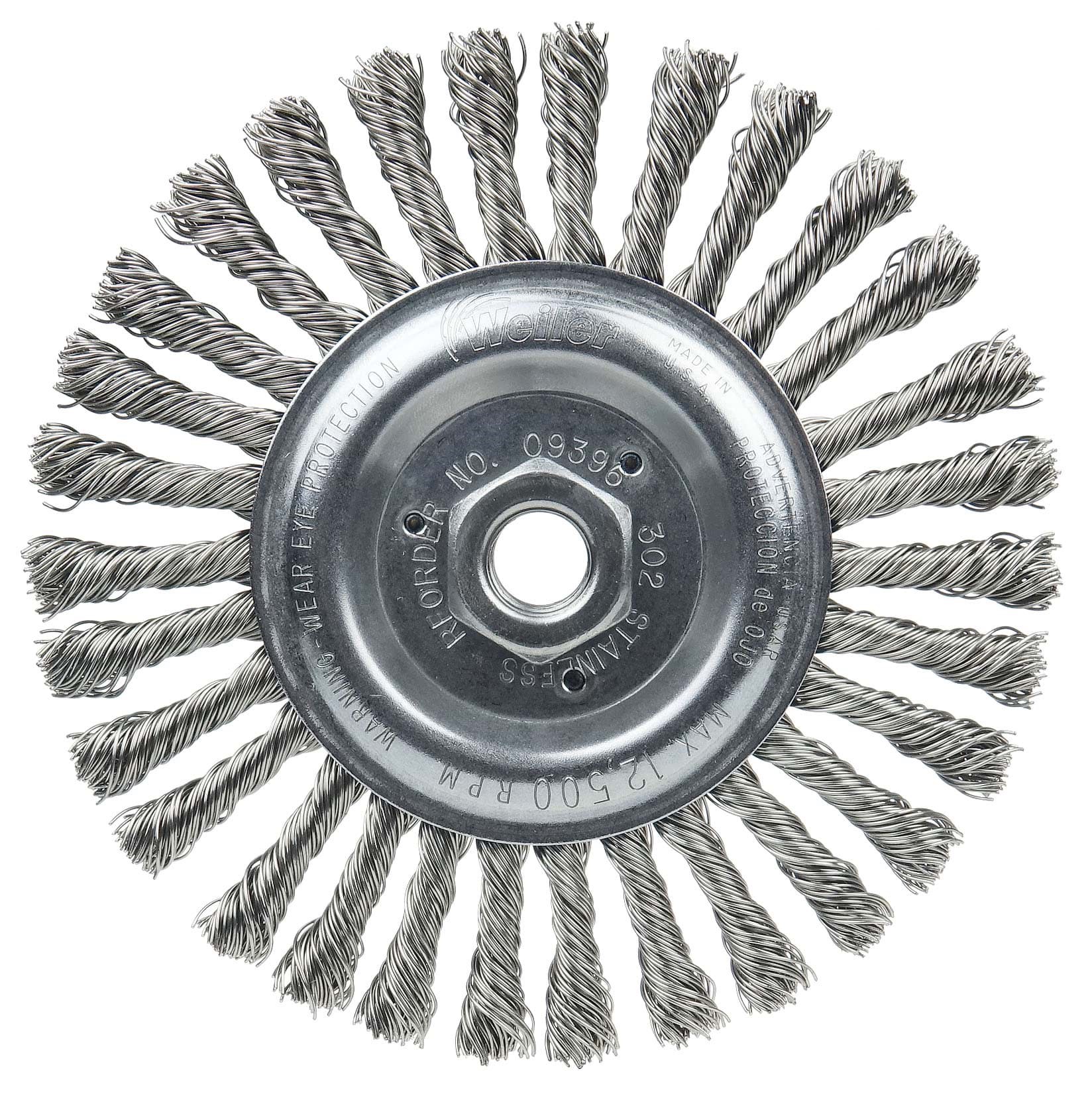 Picture of Roughneck Jr. 6" Filler Pass Weld Cleaning Brush, .023" Stainless Steel Wire Fill, 5/8"-11 UNC Nut