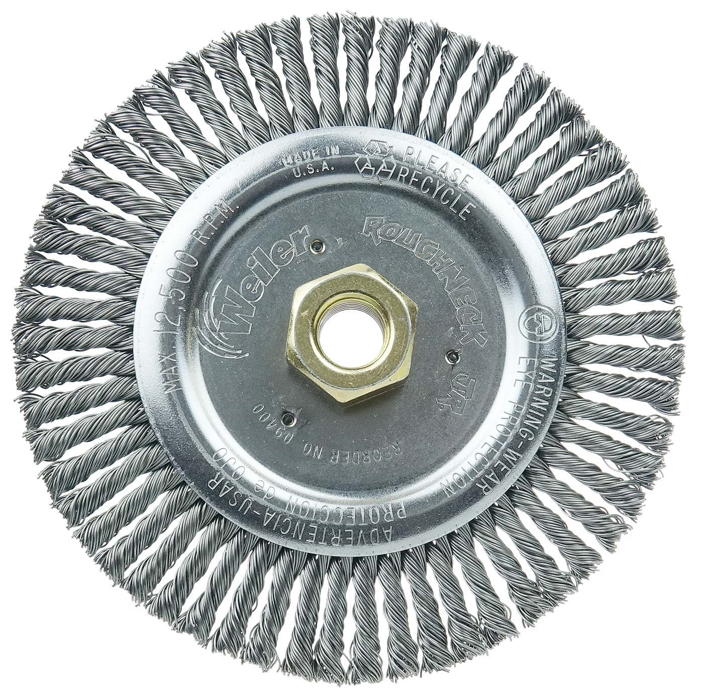 Picture of Roughneck Jr. 6" Root Pass Weld Cleaning Brush, .020" Steel Wire Fill, 5/8"-11 UNC Nut